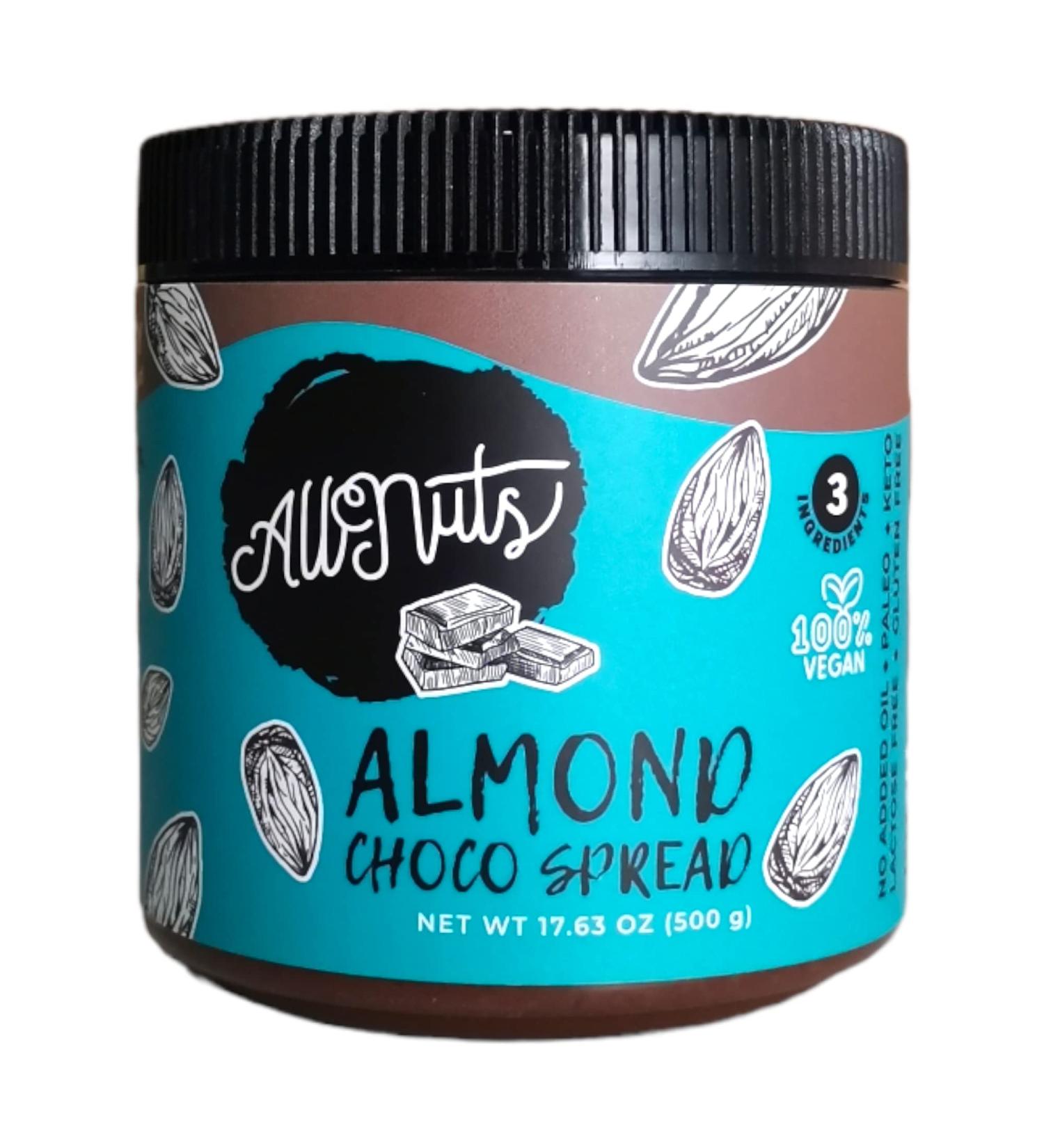 ALLNUTS Choco Almond Spread - 100% Natural, Creamy Texture, Additives Free, Keto & Vegan Friendly (17.6oz) - Buy Online on GoSupps.com