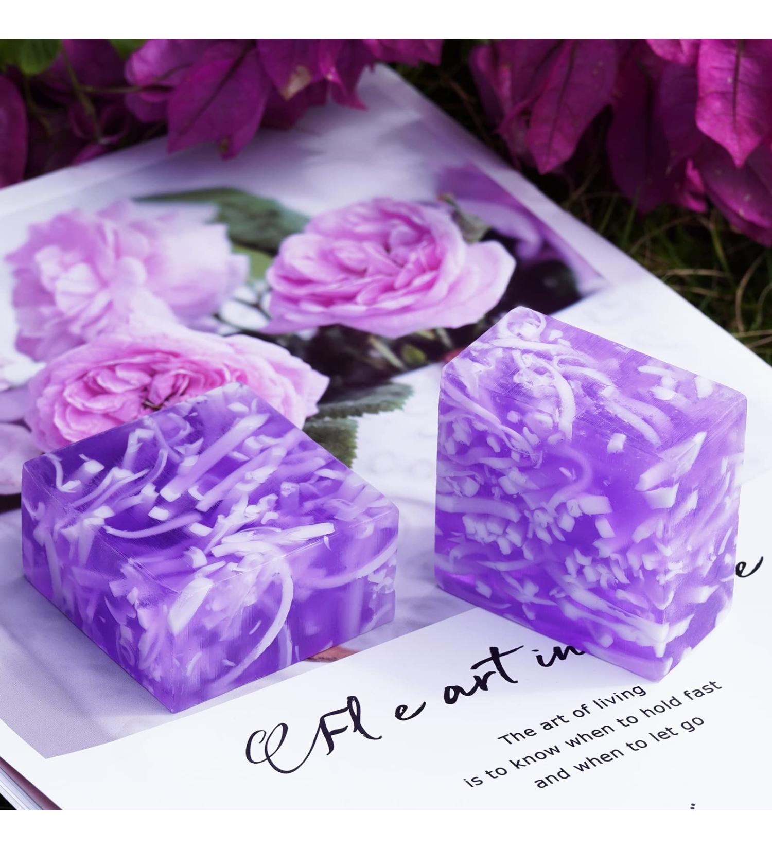 2 PCS Handmade Natural Yoni Soap Bars for Women - pH Balanced V Cleansing Bar with Bubble Foam Net - Yoni Wash Away Odor - 3.53oz/100g (Purple) - Buy Online on GoSupps.com