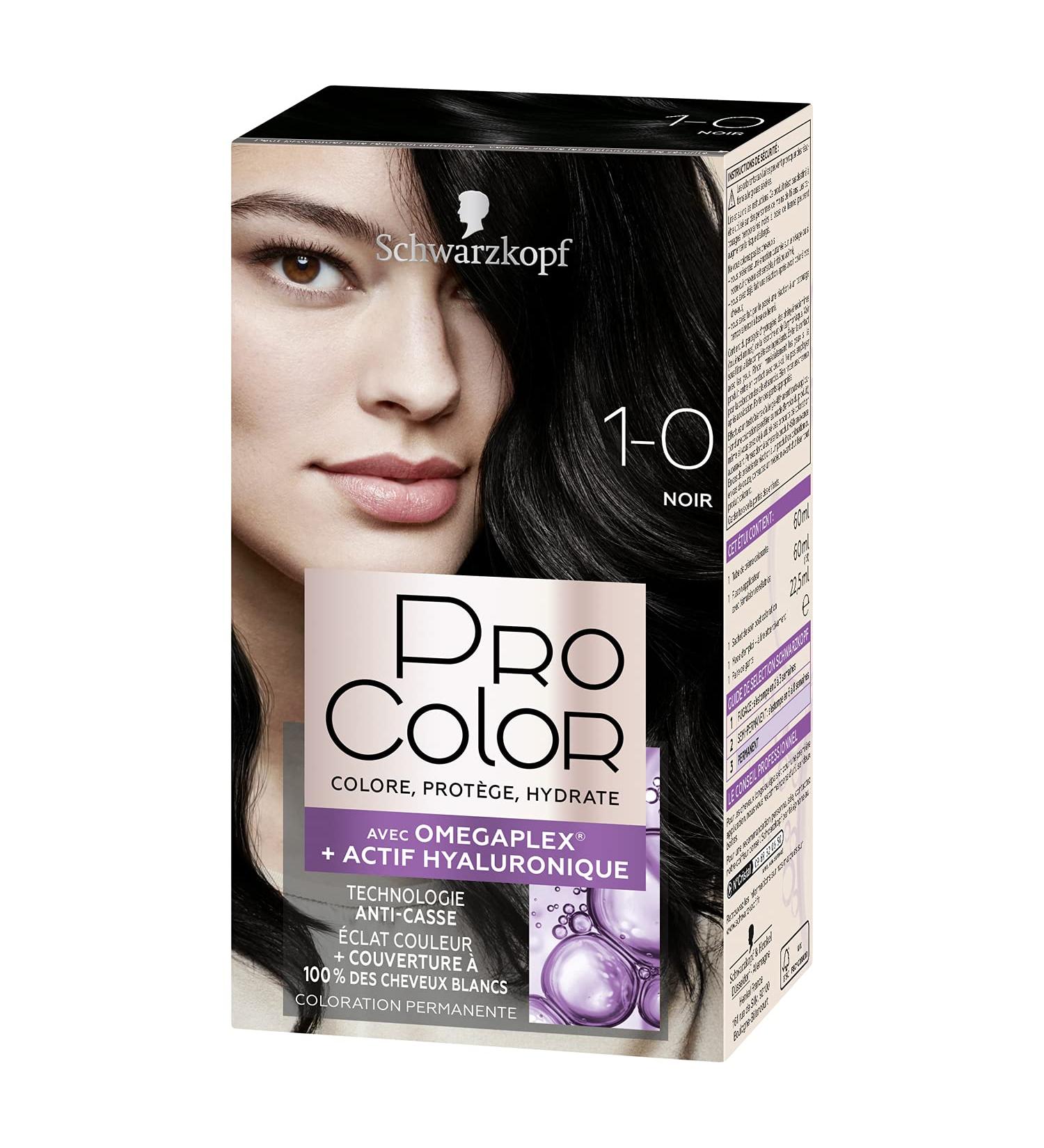 Schwarzkopf - Pro Color - Permanent Hair Color - Anti-Breakage - Omega Plex Technology - Extra Long Lasting Hold - Black 1.0 - Buy Online on GoSupps.com