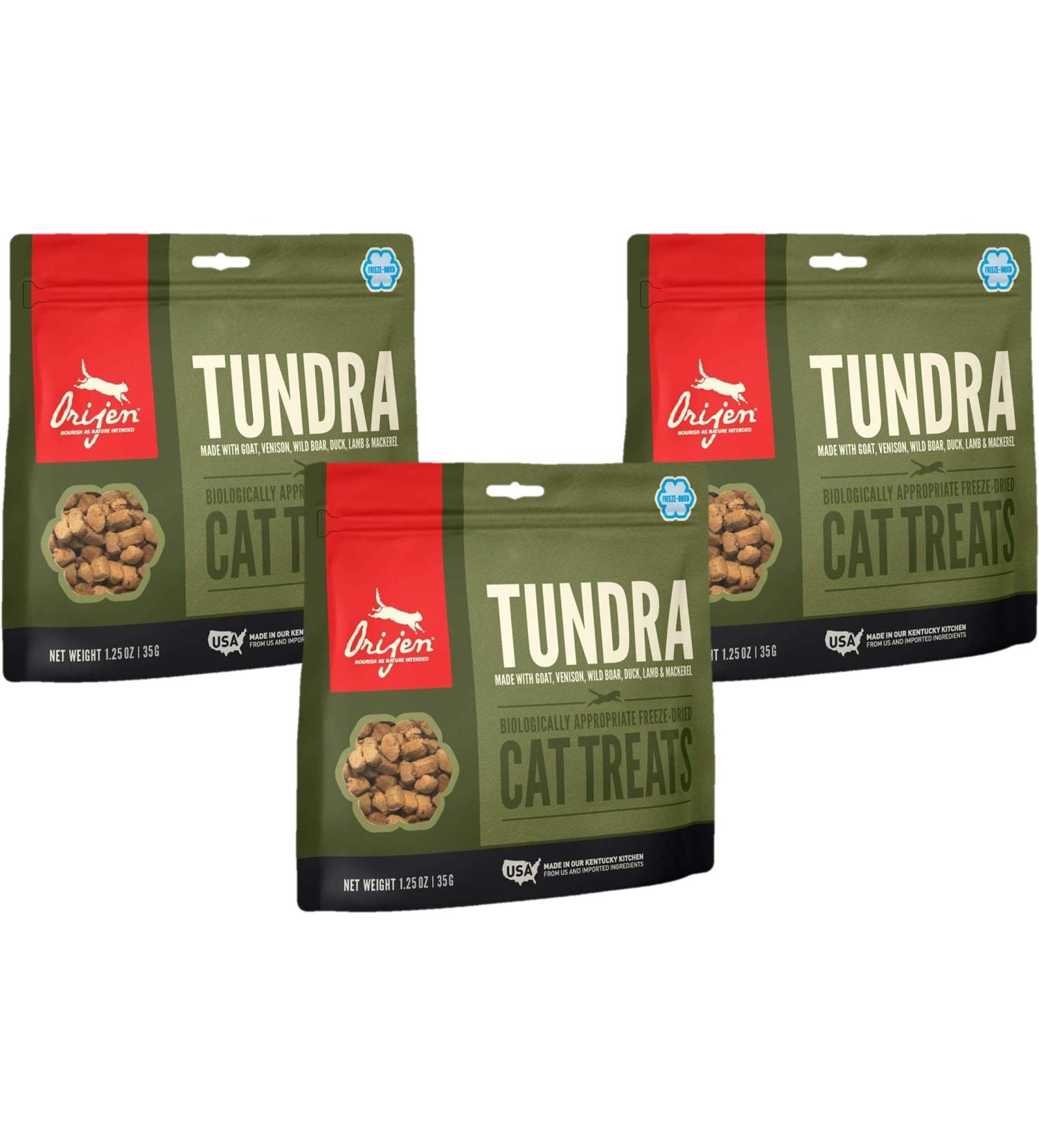 Orijen Tundra Cat Treats 3 Pack - 1.25oz, Freeze-Dried, Grain-Free, Made in USA - Buy Online on GoSupps.com