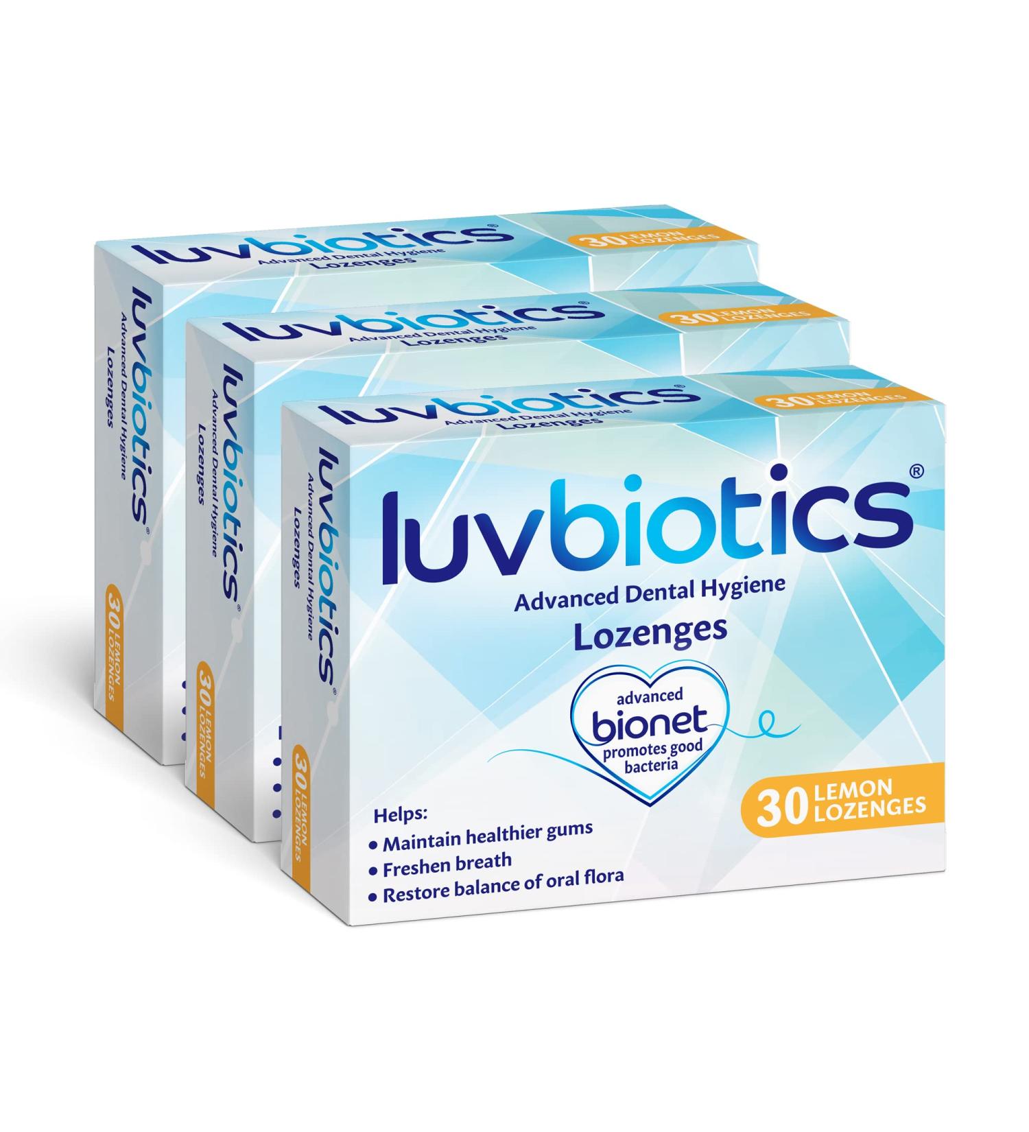 LUVBIOTICS Lemon Lozenges (3 pcs) - Boost Oral Flora with Probiotic Bacterial Cultures | Shop Internationally - Buy Online on GoSupps.com