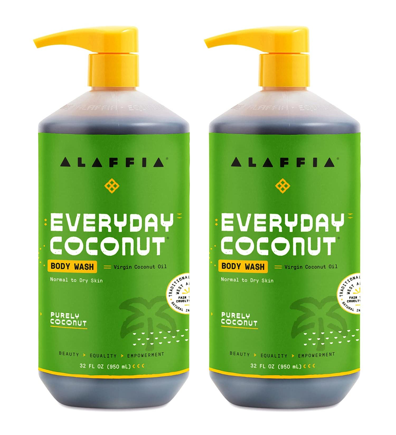 Alaffia Everyday Coconut Body Wash- 2 Pack, 32 Fl Oz Each- Moisturizing & Cleansing with Virgin Coconut Oil - Buy Online on GoSupps.com