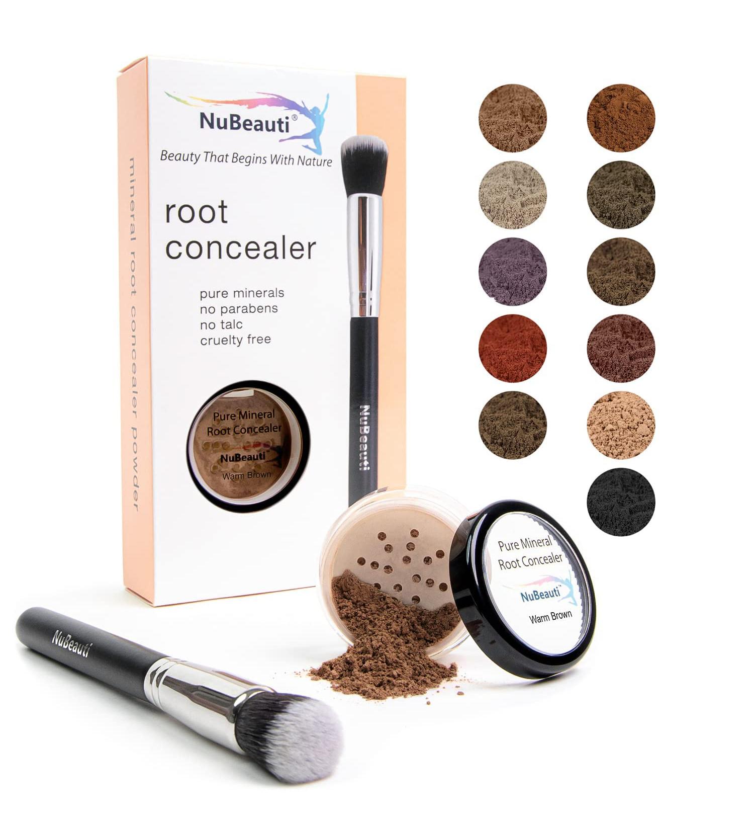 NuBeauti Hair Root Touch Up Powder - 11 Shades - Zero Fragrance - Talc & Paraben Free - Warm Brown - Buy Online on GoSupps.com