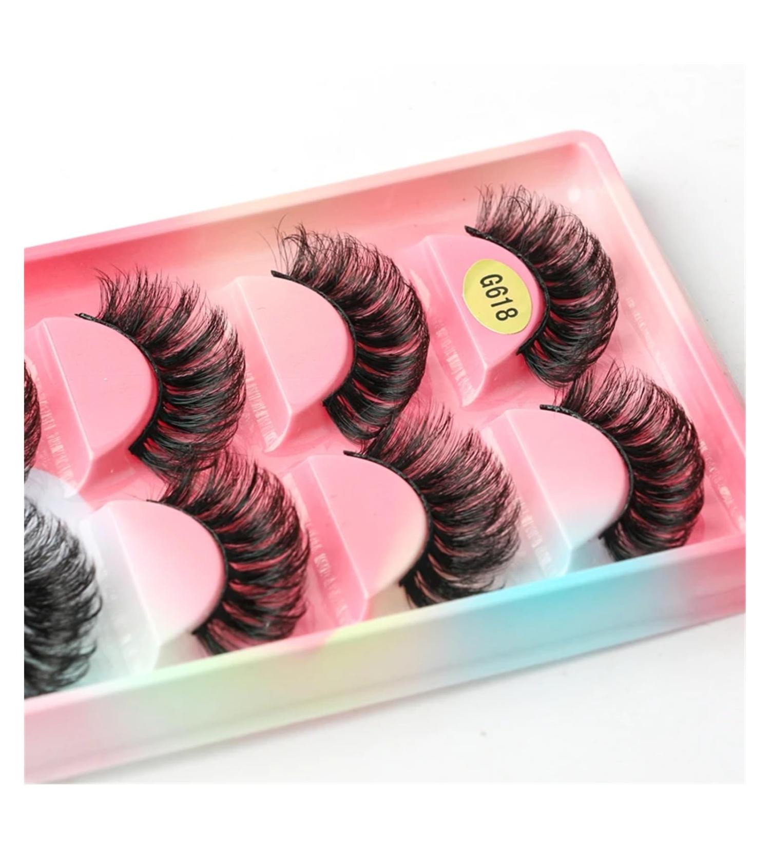 UAMOU 2/20/100 Boxes Mink Lashes Eyelashes 5 pairs Natural Curly Fake Eyelashes Thick Maquiagem Lash Extension Makeup Tools Cheerfully (Color : 5 pairs G618CS Size : 50 boxes) - Buy Online on GoSupps.com