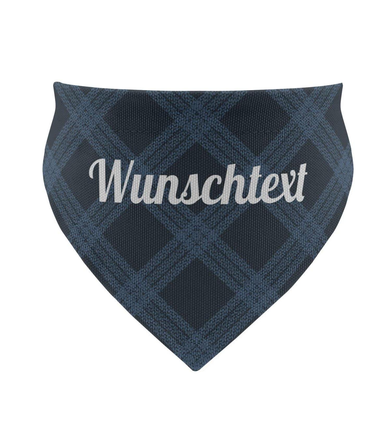 Printplanet Dog Scarf with Personalization - Checkered Blue Pattern - Size M - Custom Text Available - Buy Online on GoSupps.com