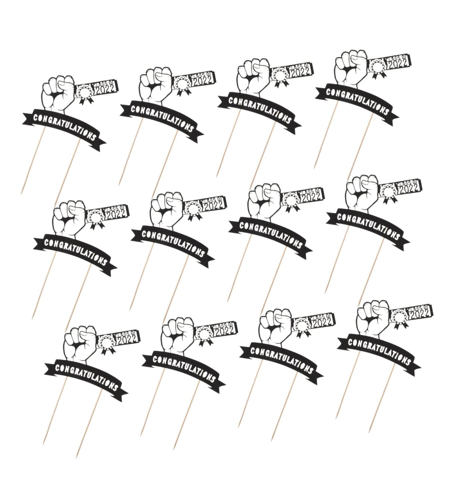12pcs 2022 Graduation Season Cake Grad Cupcake Topper Congrats Cake Decoration Grad 2022 Cake Decorations 2022 Graduation Cake Picks Cupcake Cups Cupcakes Paper Graduate Buffet Black 15X12.5CM - Buy Online on GoSupps.com