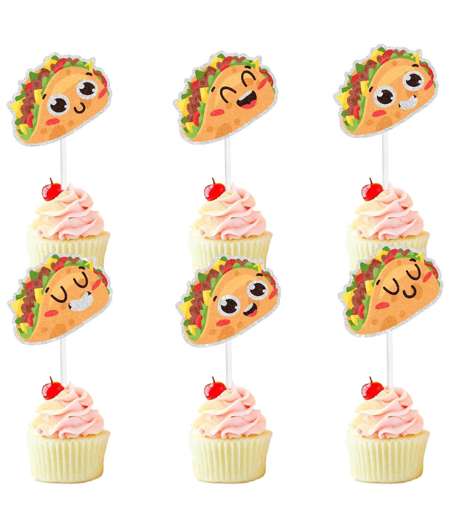 Taco Themed Happy Birthday Cupcake Toppers 18-PC Set - Perfect for Mexican Themed Birthday Parties Baby Shower Parties and Taco Themed Party Decorations for Guys or Girls - SugarGera - Buy Online on GoSupps.com
