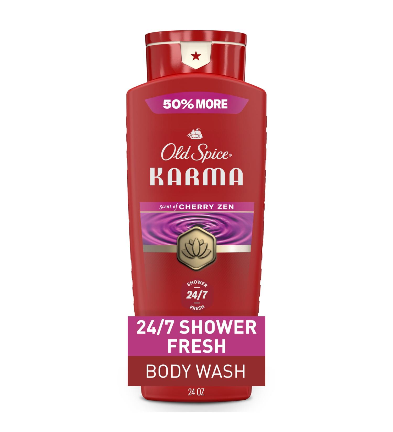 Old Spice Red Collection Body Wash for Men Karma Scent Refreshing Clean Moisturizing Formula Long-Lasting Fragrance 24oz (709ml)