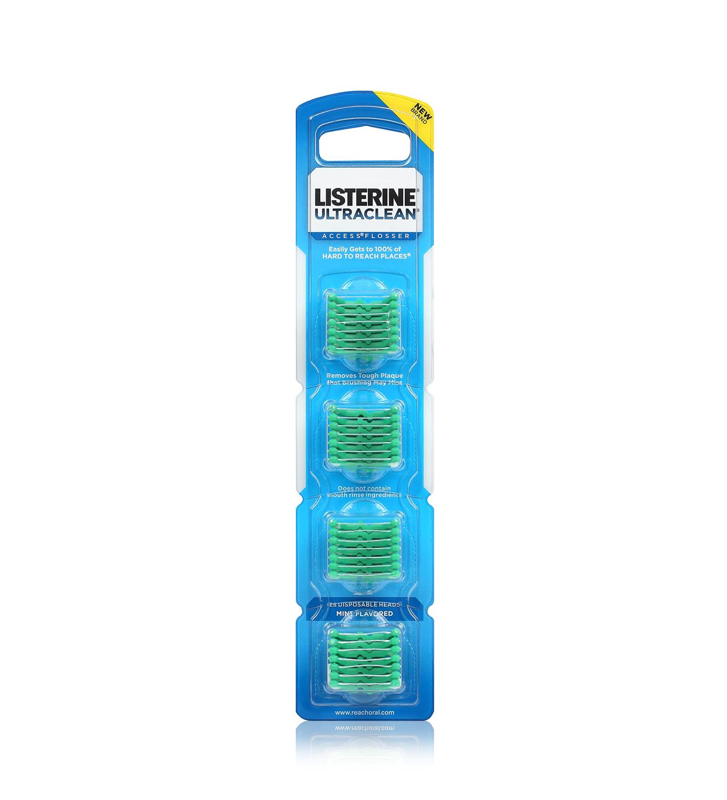 Listerine Ultraclean Flosser Refill Heads - Mint, 28 Ct | Effective Plaque Removal & Oral Care - Buy Online on GoSupps.com