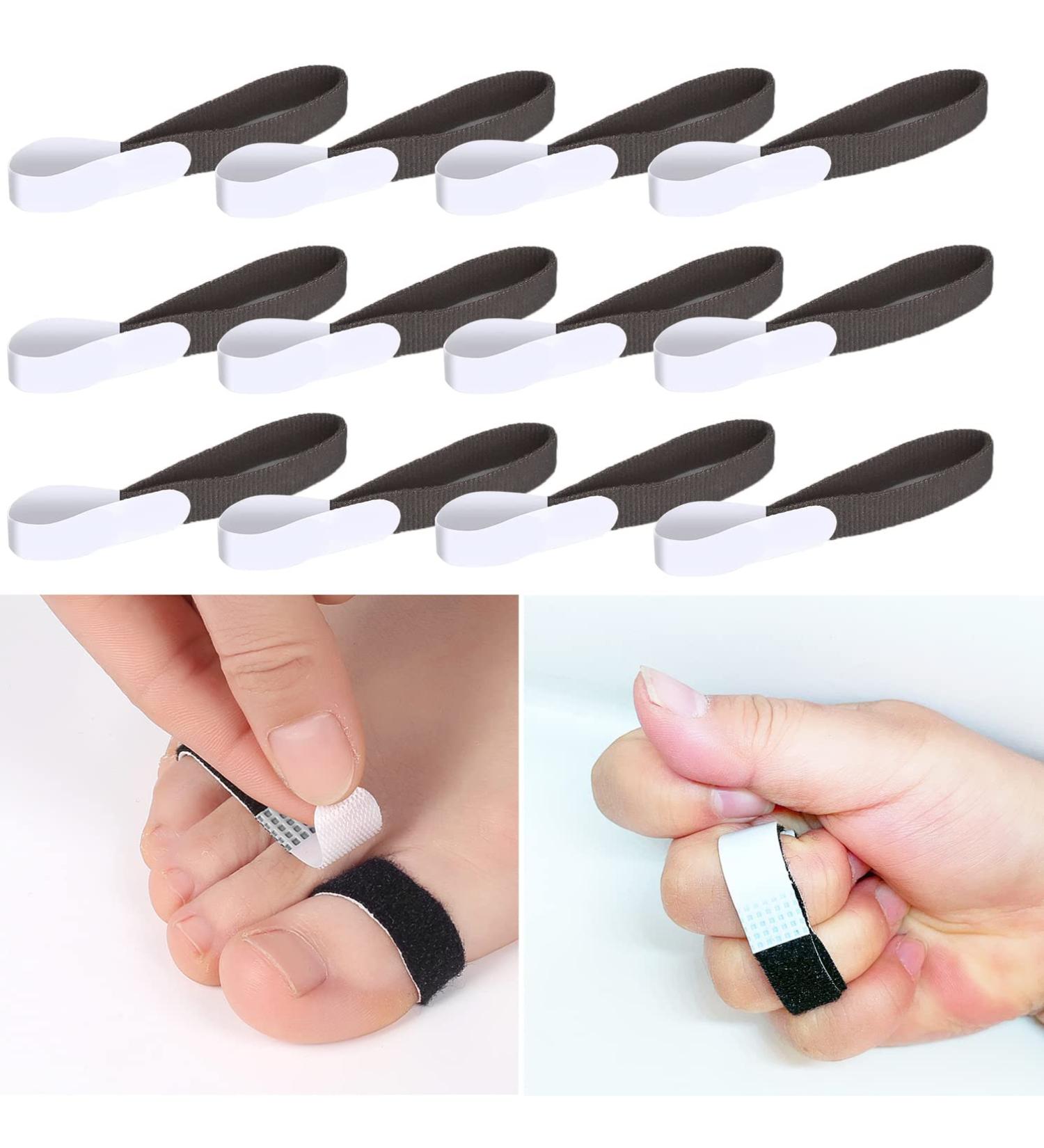 Buddy Tape Finger Straps - 12 Pack No Slip Hook and Loop Finger Splints for Broken Fingers - Washable and Reusable Toe Tape for Sprained Fingers - Buy Online on GoSupps.com