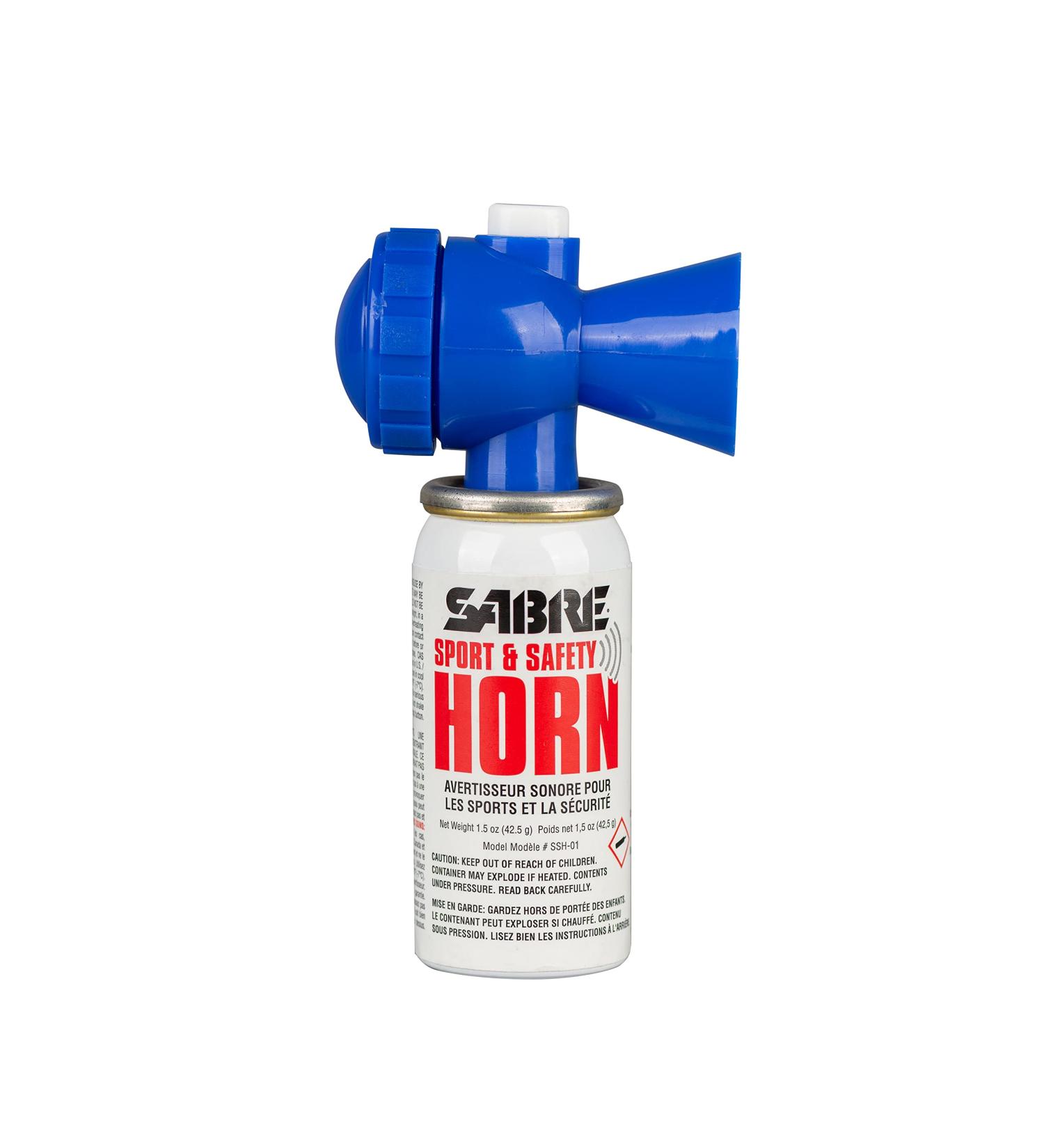 SABRE Sport and Safety Horn - 115 dB Air Horn with 60/25 Second Bursts, Audible Up to 1/2-Miles - Ideal for Sporting Events, Boating, Camping, Hiking - Buy Online on GoSupps.com
