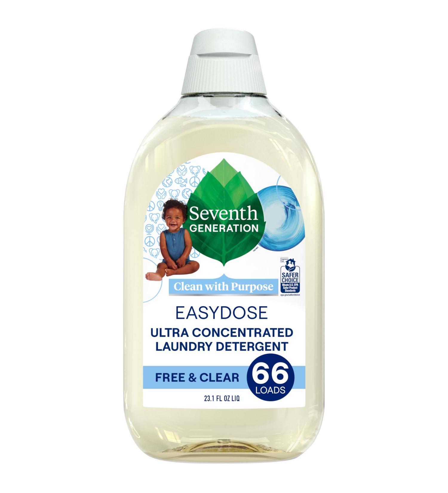 Buy Seventh Generation Baby Easy Dose Laundry Detergent - Ultra Concentrated Free & Clear (23 oz) | Eco-Friendly Hypoallergenic International Shipping Available - Buy Online on GoSupps.com