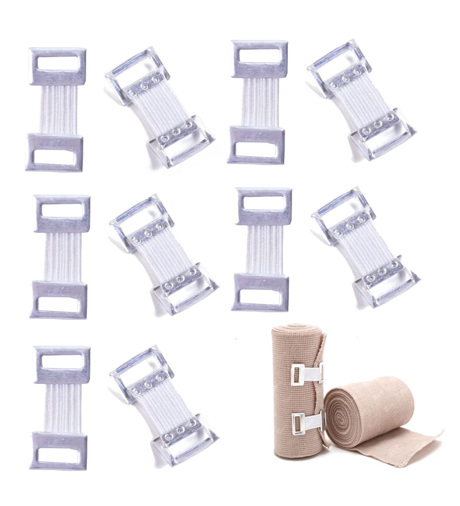 50 Pcs Elastic Bandage Clips - Stretch Metal Clasps & Fastener Hooks for Bandage Wraps - Replaceable & Durable White Clips - Buy Online on GoSupps.com