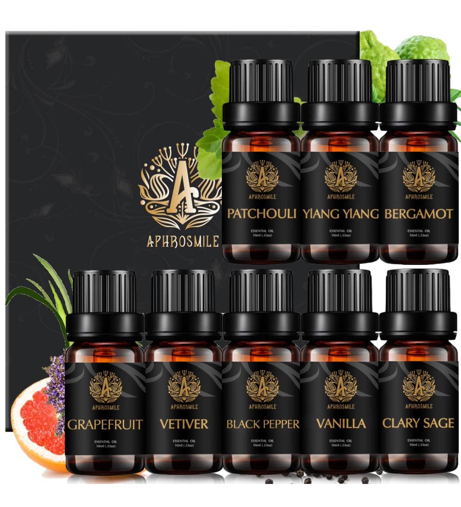 Aromatherapy Bergamot Essential Oil Set for Diffuser 100% Pure Vanilla Essential Oils Kit Top 8x10ml Therapeutic Grade-Ylang Ylang Patchouli Clary Sage Black Pepper Vetiver etc Essential Oils - Buy Online on GoSupps.com