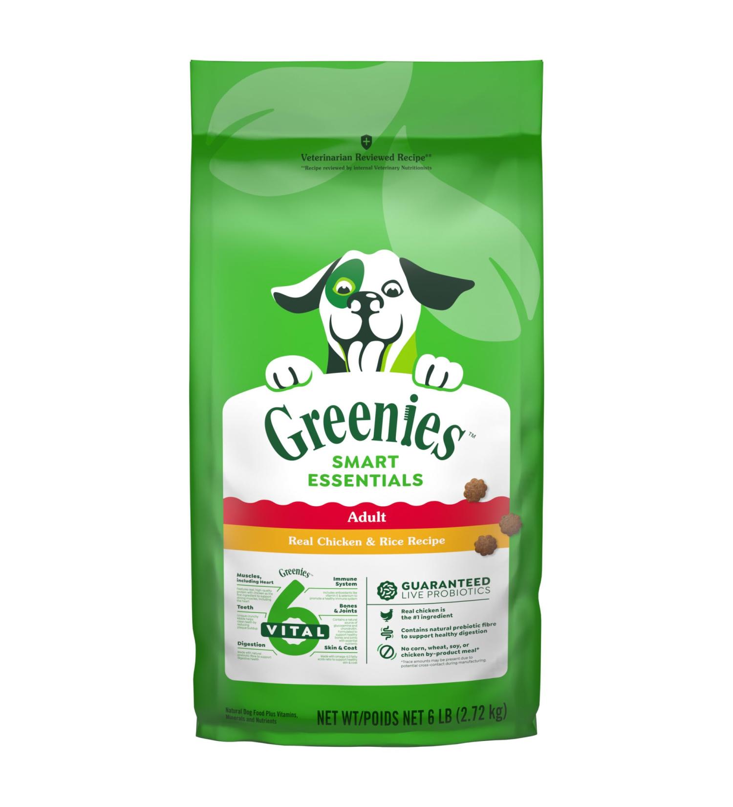 Greenies Smart Essentials Adult Dry Dog Food Real Chicken & Rice Recipe 2.72Kg Bag - Buy Online on GoSupps.com