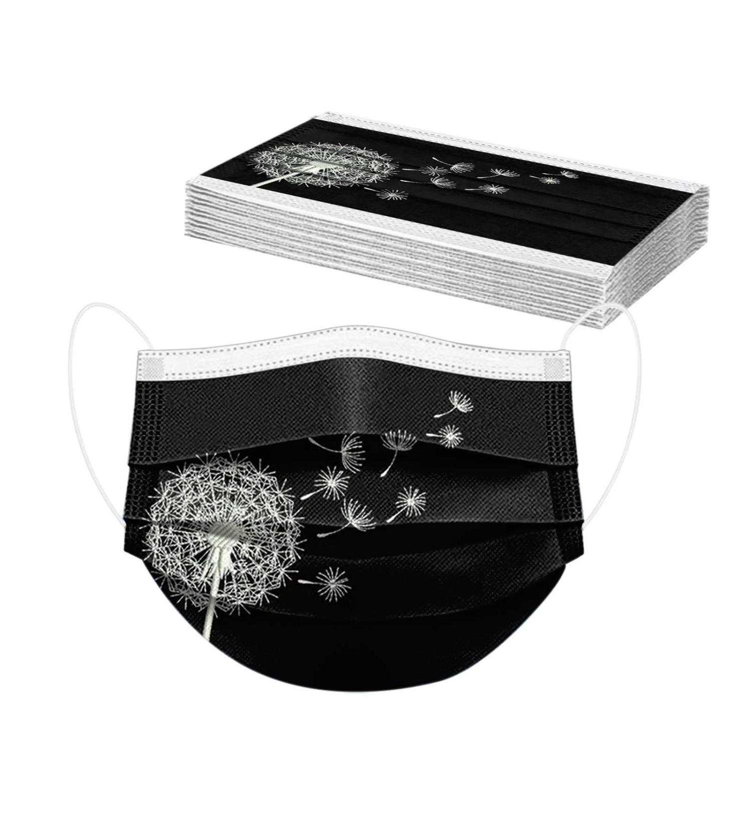 Lulupi 10-Piece One-Way Adult Flower Motif Mouth & Nose Protection | Elegant Breathable Bandana Mask Neck Warmer for Women - Dandelion-01 - Buy Online on GoSupps.com