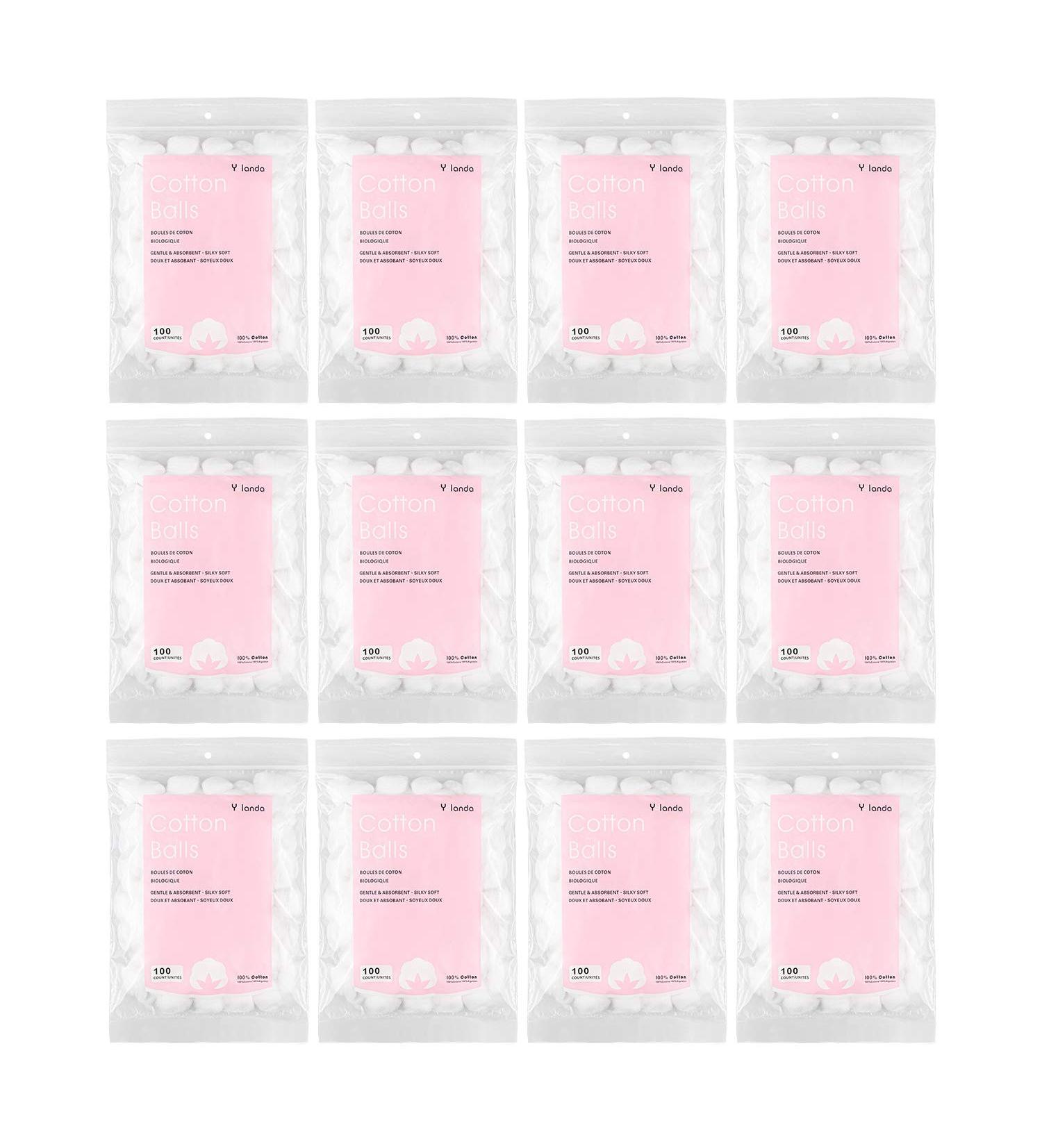 Hedume 1200 Count Organic Cotton Balls - 100% Pure & Fragrance Free - 12 Pack 100 Count - Chlorine-Free - Buy Online on GoSupps.com