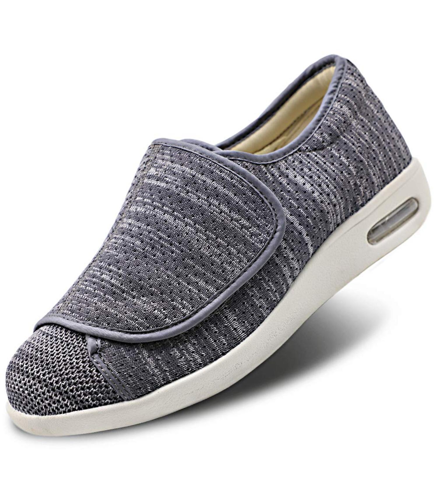 Women's Arch Support Walking Shoes with Adjustable Closure - Extra Wide Width Orthopedic Sneakers for Diabetic Foot Pain Relief | 8 Wide Gray - Buy Online on GoSupps.com