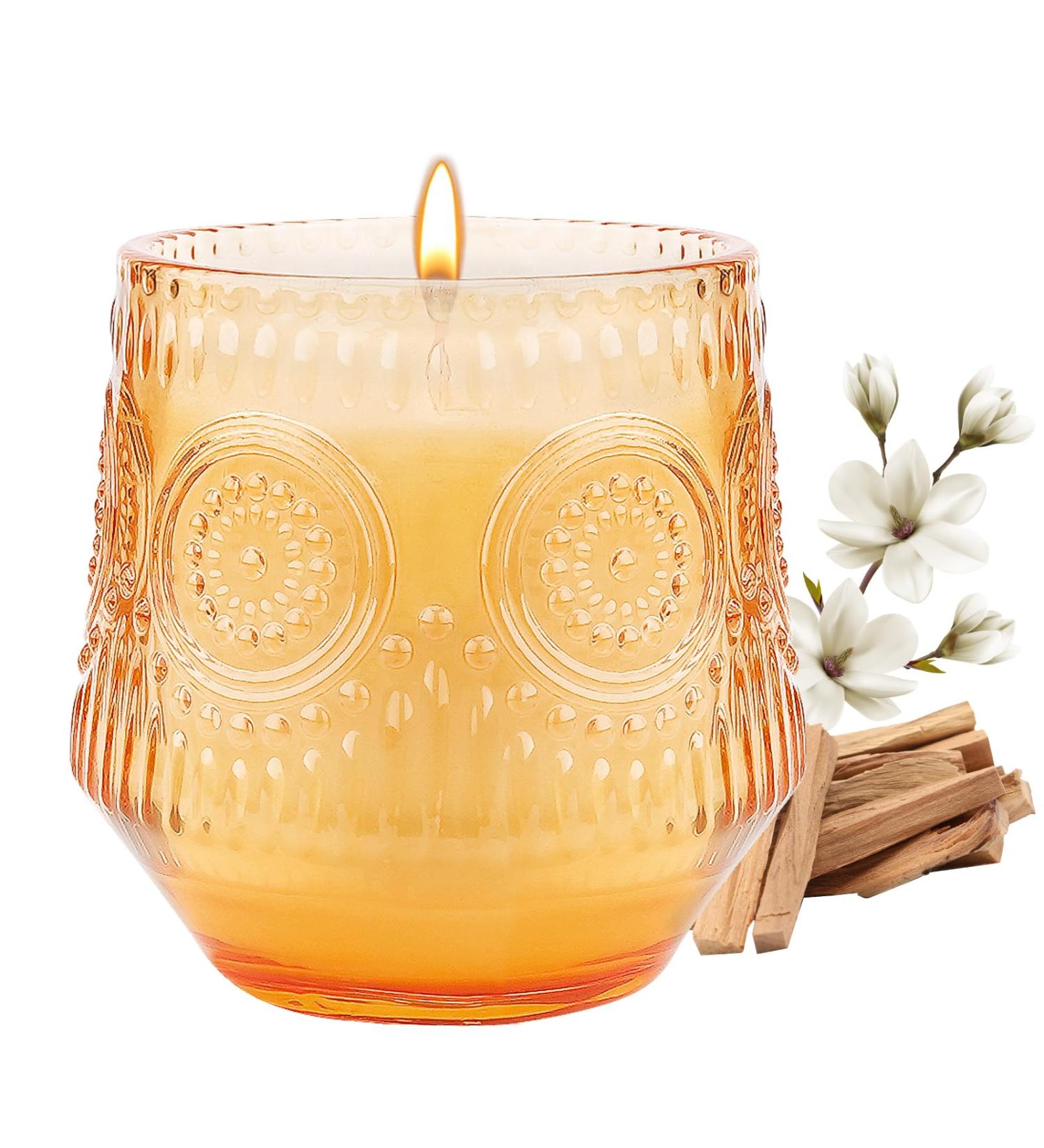 Buy Magnolia & Sandalwood Scented Candles - Luxury Aromatherapy Soy Candles for Women | 7oz | Ideal Gift for Home - Buy Online on GoSupps.com