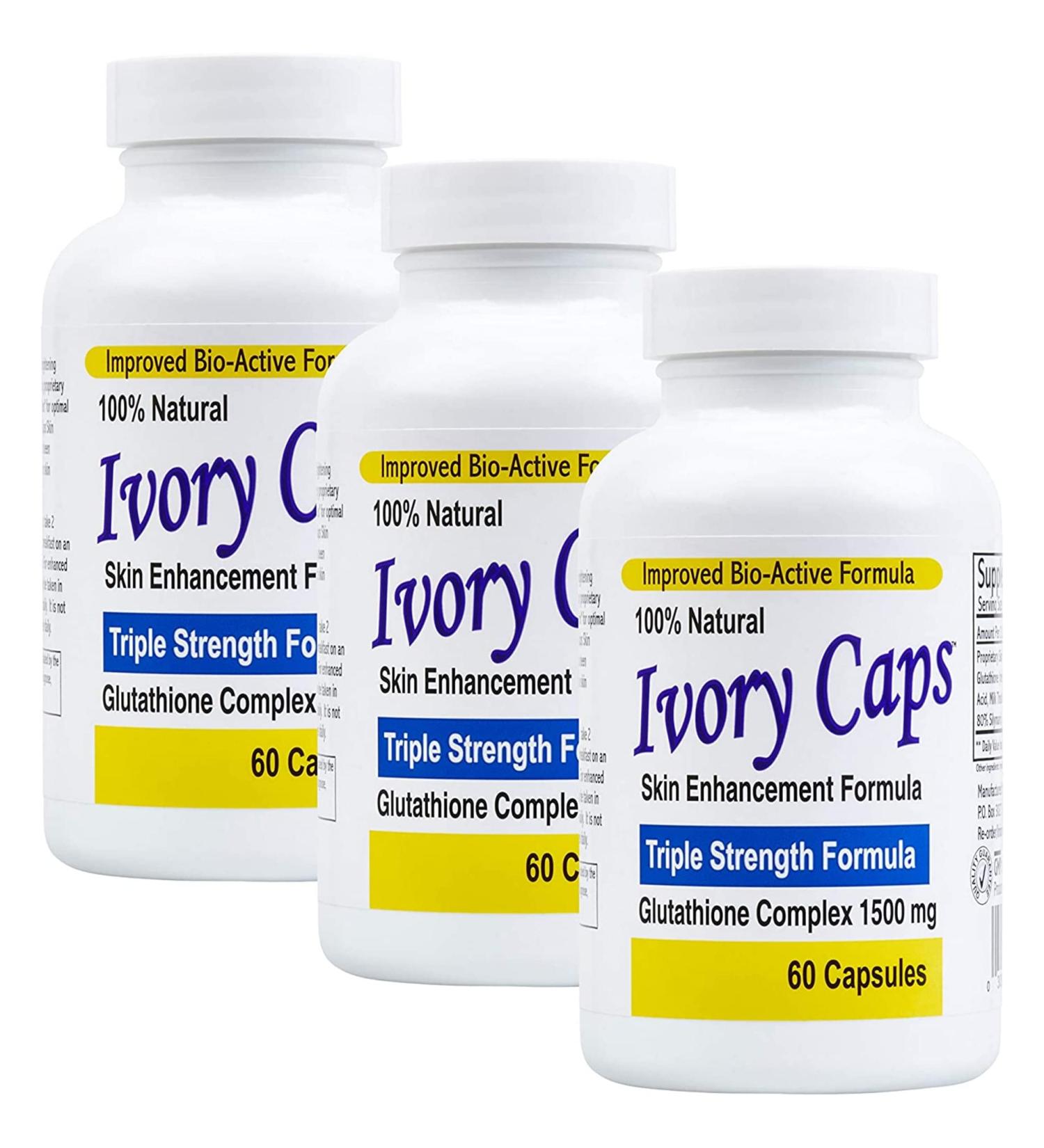 (3 Pack) Ivory Caps **Best Value**- Maximum Potency Glutathione 1500"Skin Whitening" Complex **Sale REG. $129.99 - Now $79.99- Free Shipping