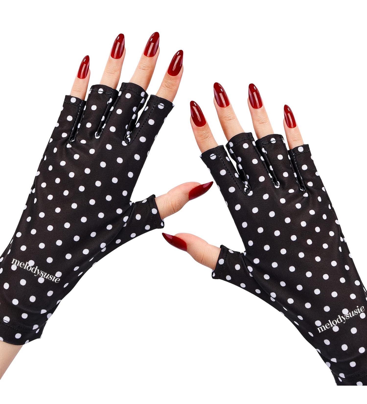 MelodySusie UV Glove - Professional UPF50+ Protection for Gel Nail Lamp - Fingerless Anti UV Gloves for Manicures and Nail Art - Classic Dots - Buy Online on GoSupps.com