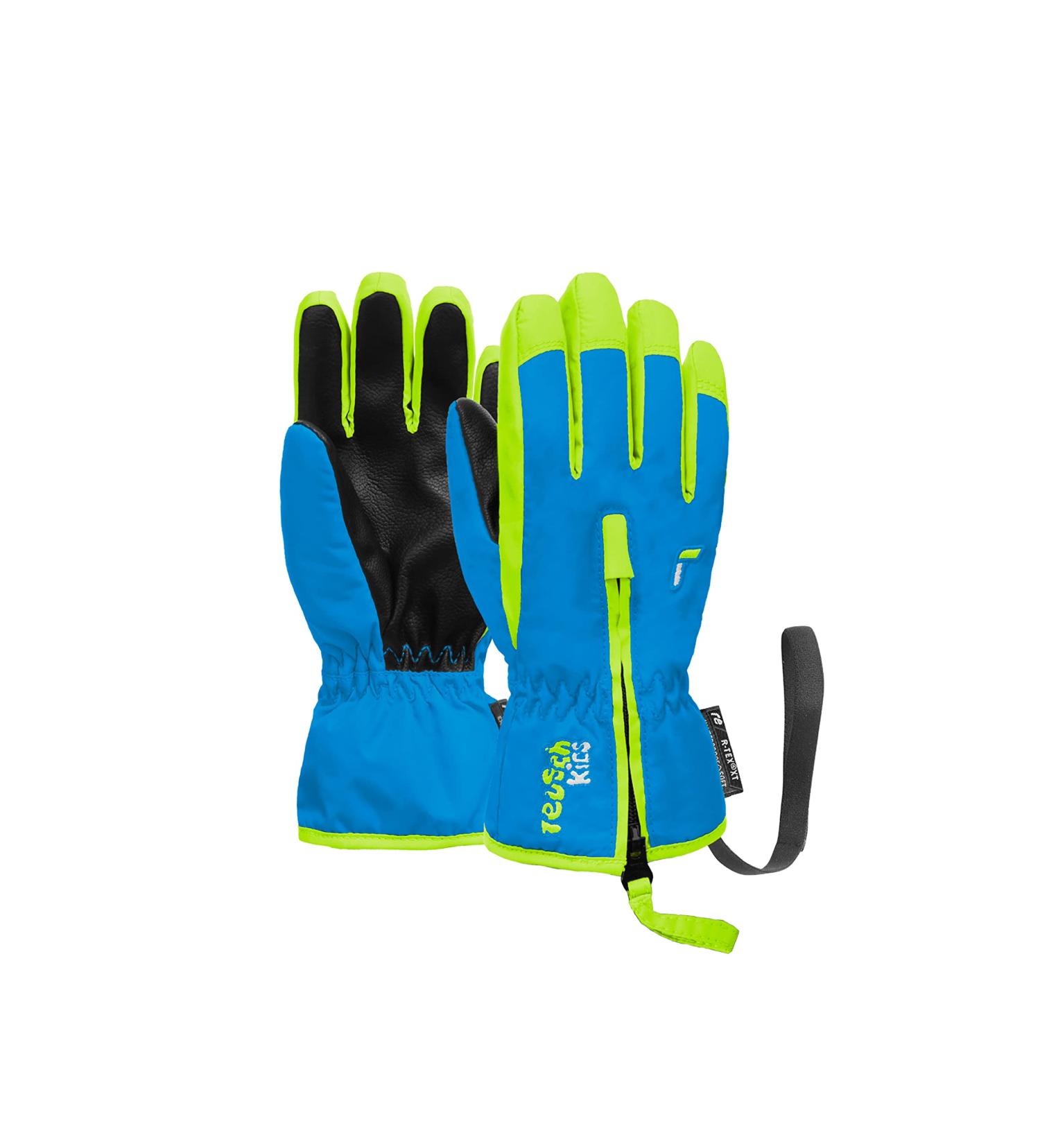 Reusch Unisex-Babies Ben Winter Ski Gloves - Warm Windproof Sledding Gloves for Babies in Brilliant Blue/Safety Yellow - Buy Online on GoSupps.com