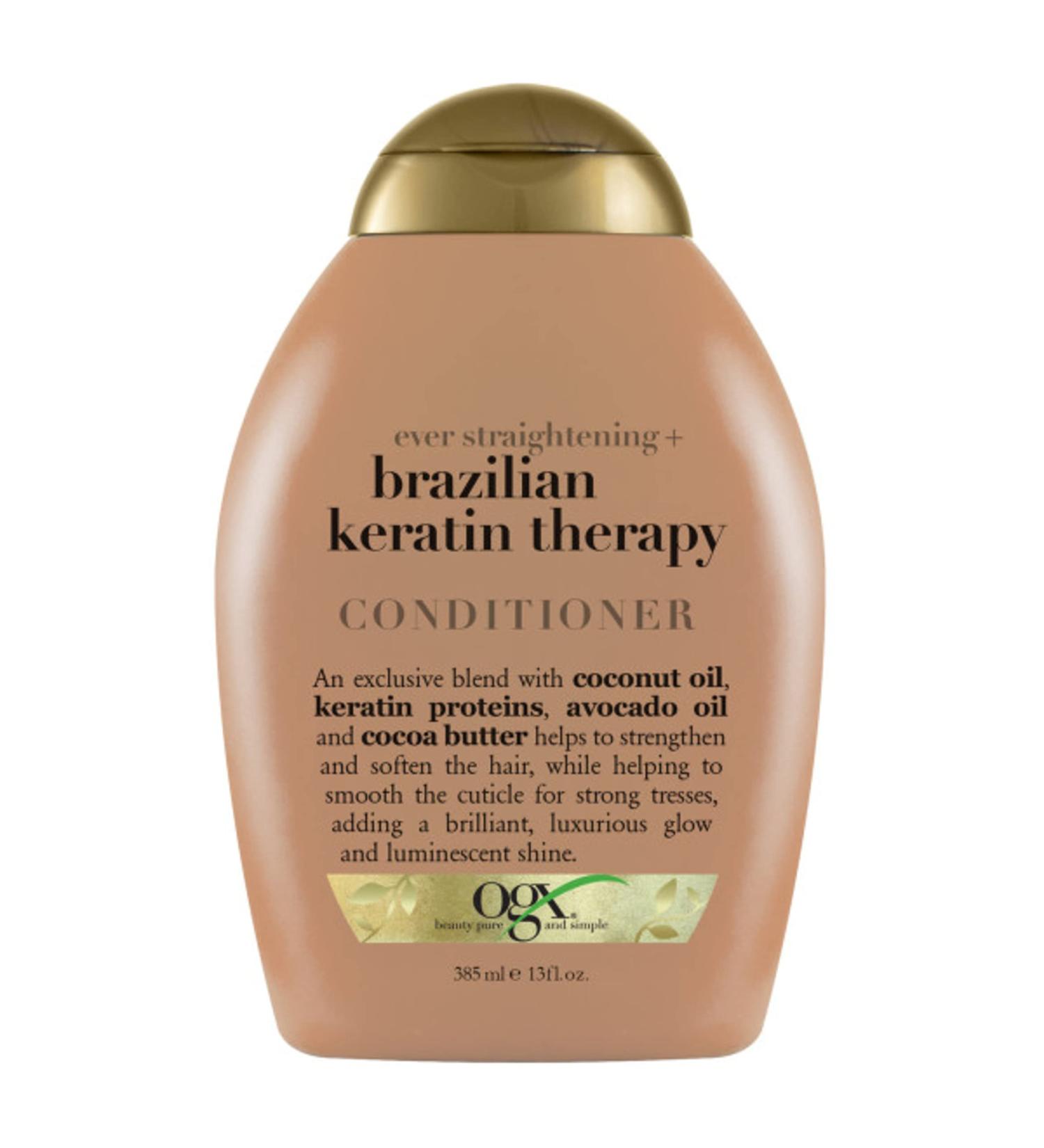 OGX Ever Straightening + Brazilian Keratin Therapy Hair-Smoothing Conditioner - 13 Fl Oz | Paraben & Sulfate-Free Formula with Coconut Oil, Cocoa Butter & Avocado Oil - Buy Online on GoSupps.com