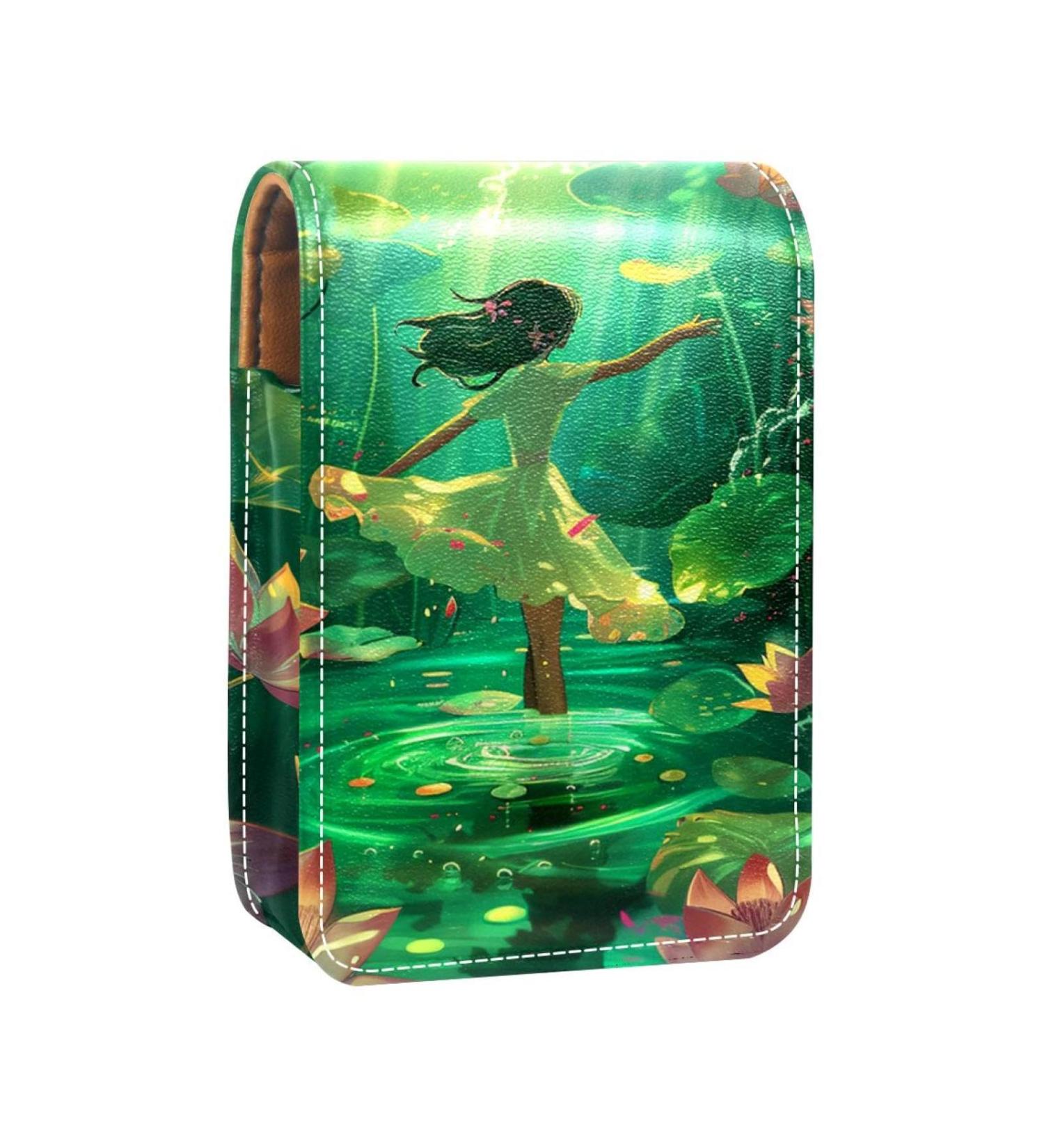 Buy Forest Flower Blossom Elf Mini Lipstick Case - Leather Lip Gloss Organizer with Mirror - Perfect Travel Lipstick Holder for Women - Buy Online on GoSupps.com