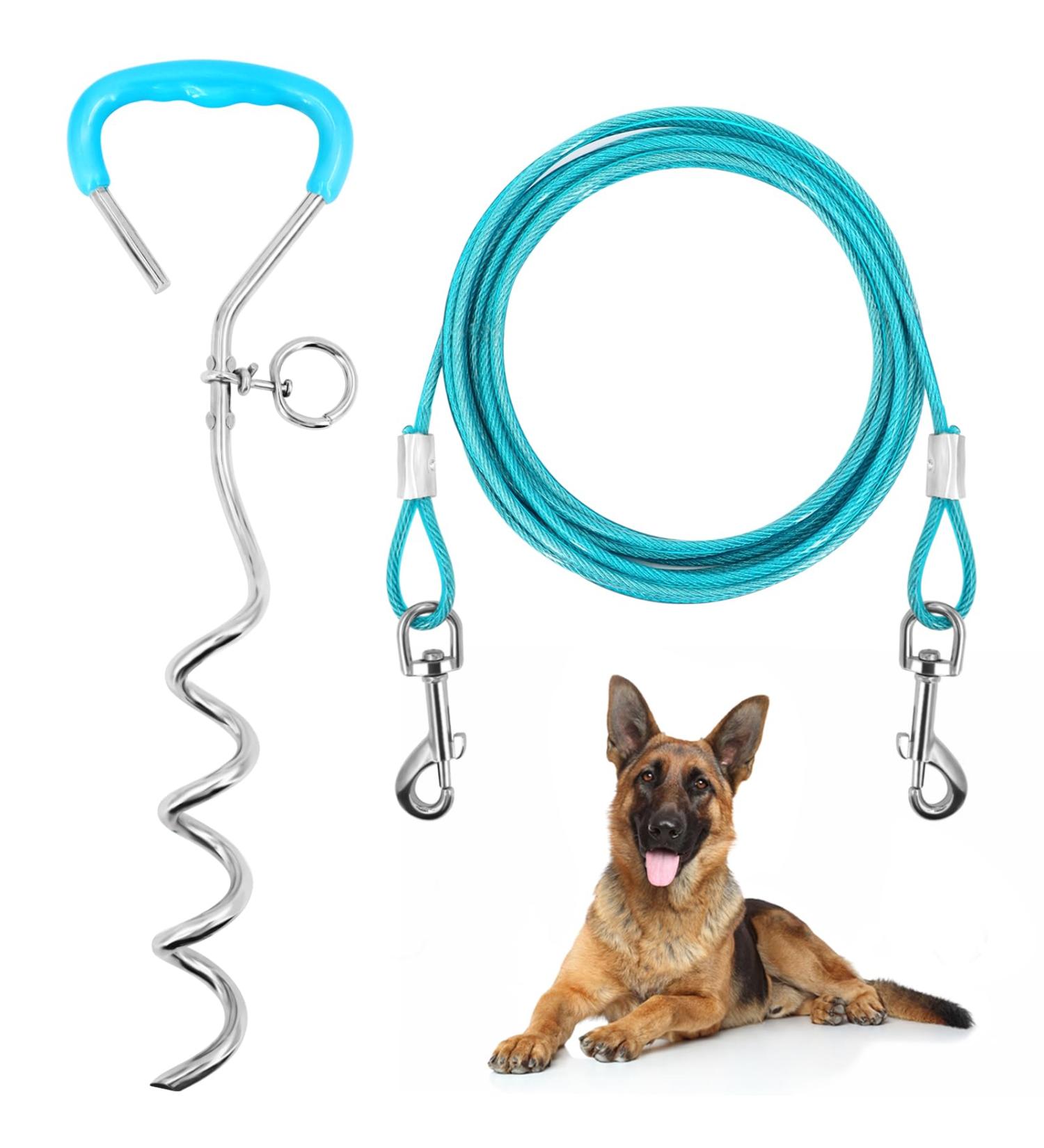 Super Floor Anchor Dog Leash - 10m Green Earth Anchor for Large Dogs | Durable Earth Skewers for Beach Use - Buy Online on GoSupps.com