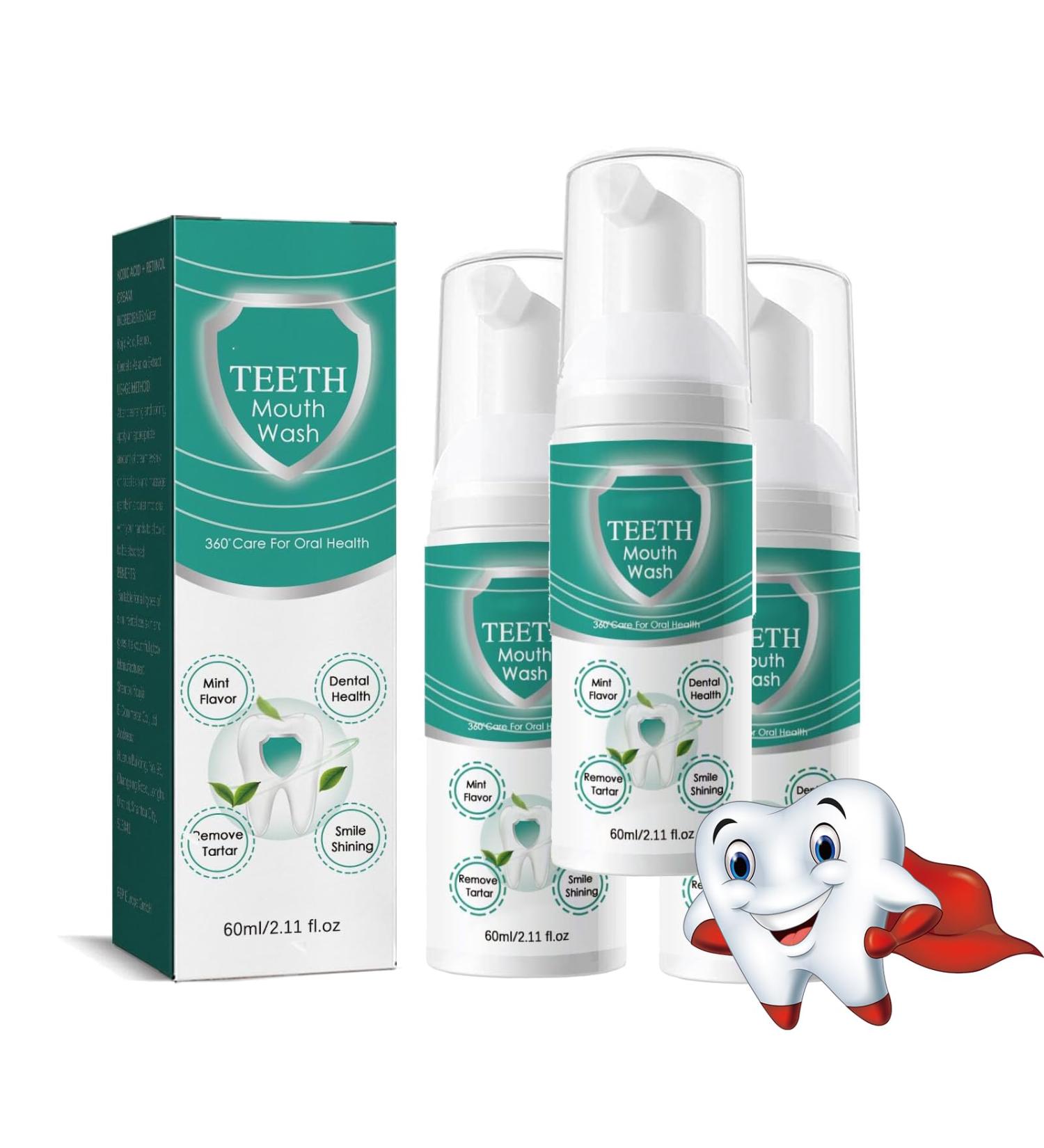 Jorondy Teeth Mouthwash & Neslemy Gum Shield Therapy Gel | Teeth Whitening Mousse Foam & Calculus Removal - Eliminate Bad Breath & Prevent Caries (3PCs) | Buy Internationally - Buy Online on GoSupps.com