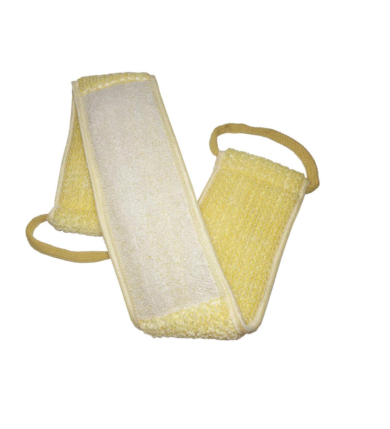 Organic Luffa Loofah Mitt for Exfoliating Shower - Premium Egyptian Scrubber Sponge for Spa Body - Long Handled Back Pouf (1 Pack) - Buy Online on GoSupps.com