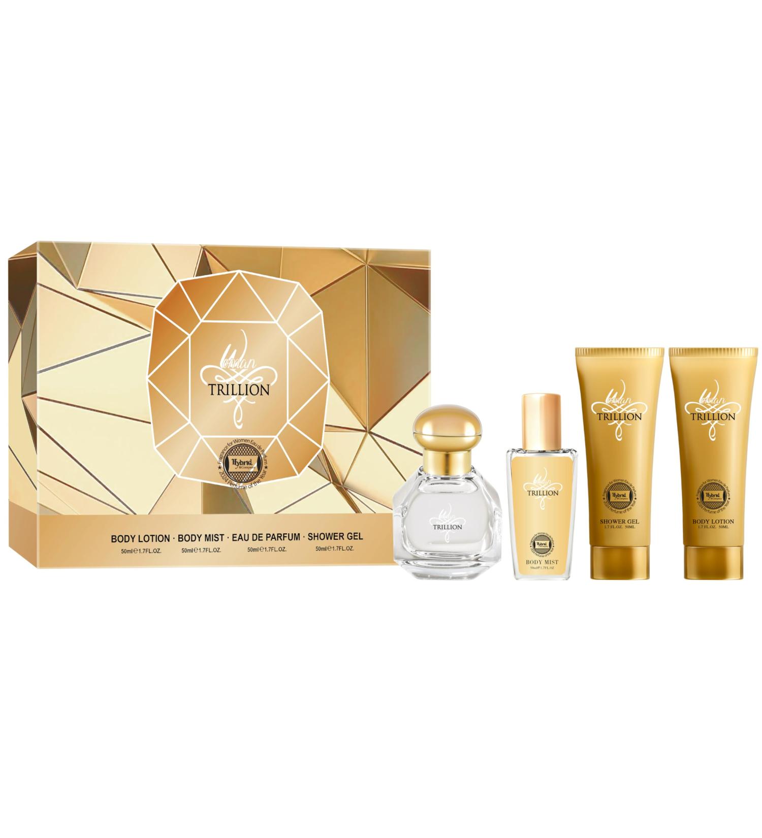 Hybrid & Company Women Trillion Yellow 4Pcs Gift Set 50ml-Perfume&50ml-Mist&50ml-Bodylotion&50ml-Shower Gel - Buy Online on GoSupps.com