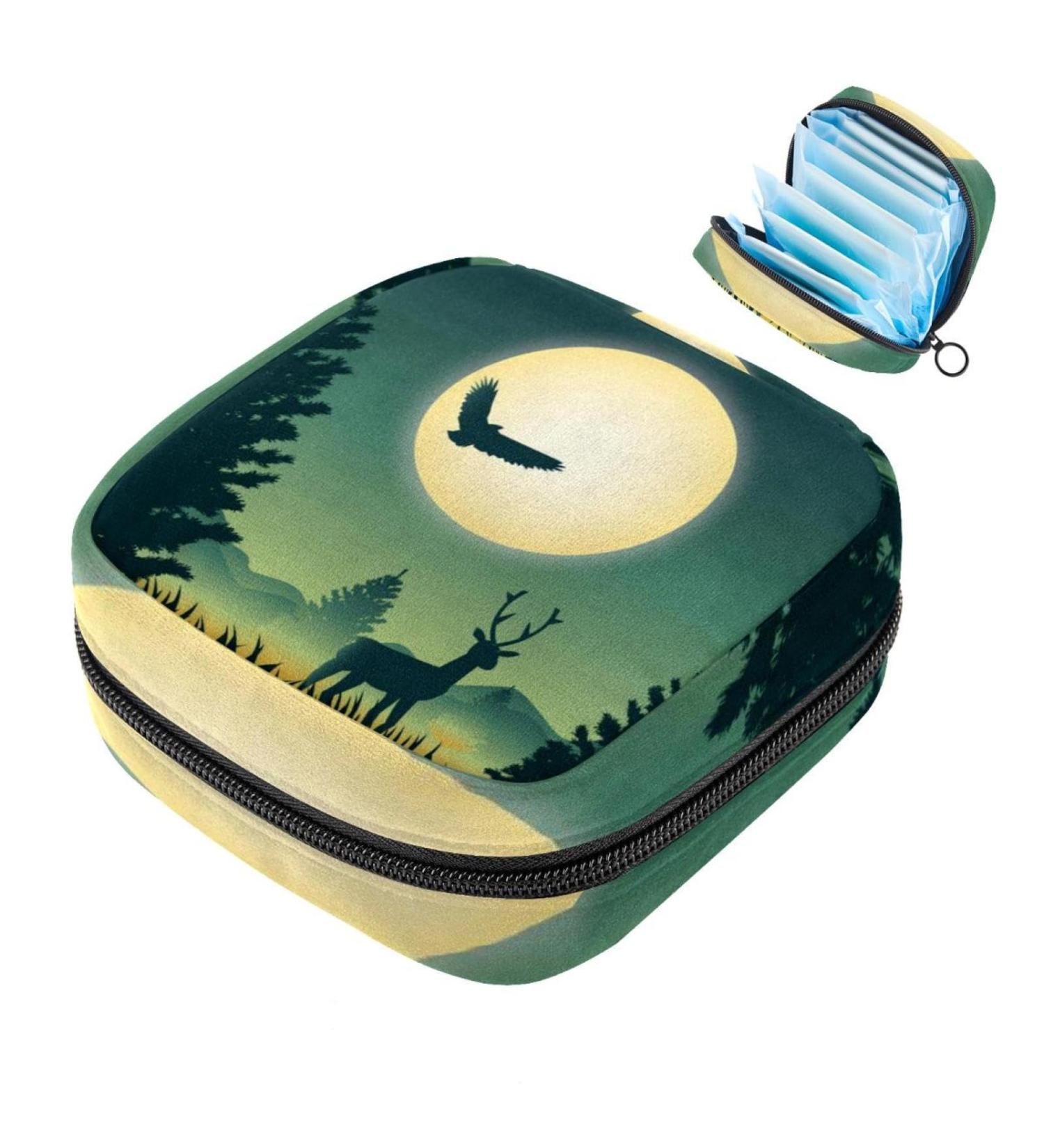 Shop Beautiful Landscape Women's Binding Storage Bag - Large Menstrual Cup Pocket Zippered Inserts & Tampon Holder - Multicolored Design for Girls & Women - Buy Online on GoSupps.com