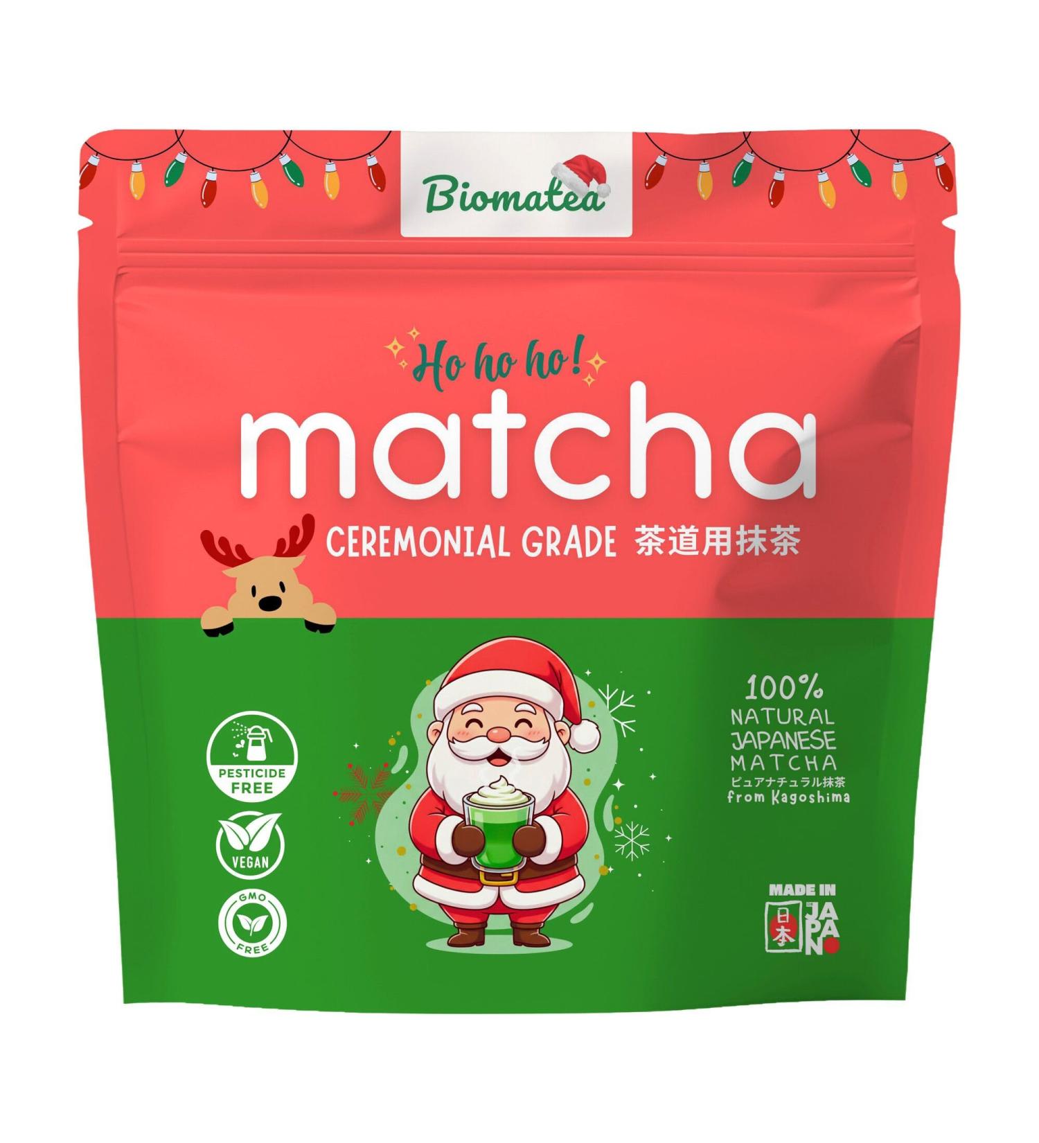  Biomatea Biomatea Ceremonial Matcha Powder - Limited Christmas Edition - Japanese Matcha from Kagoshima - Healthy Christmas Gift (50g) - Buy Online on GoSupps.com