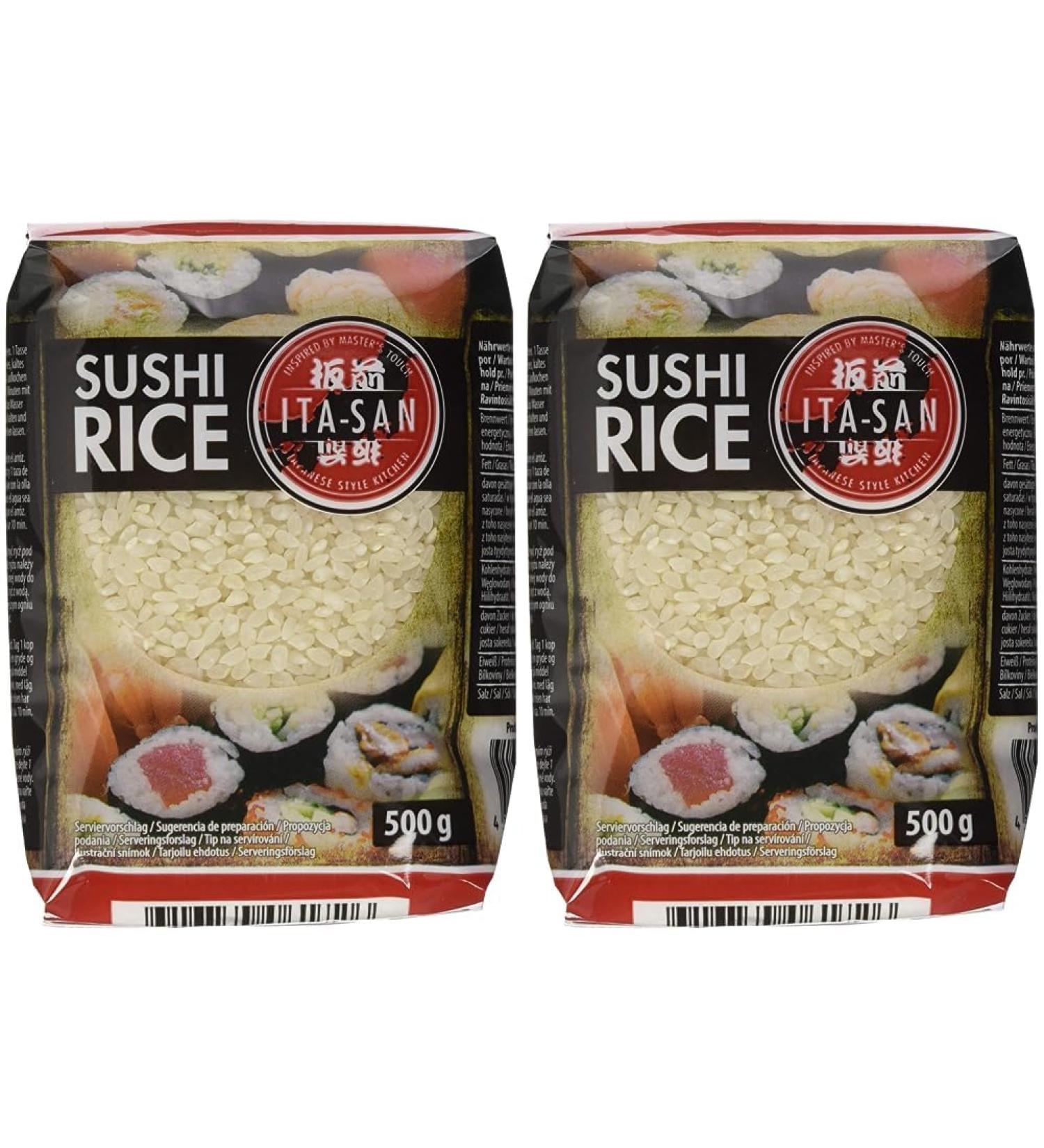 ITA-san sushi rice round grain 1. Quality 100% variety quick and easy prepared vegan halal gluten-free (1 x 500 g) (pack with 2) 1 500 g (2 pack)