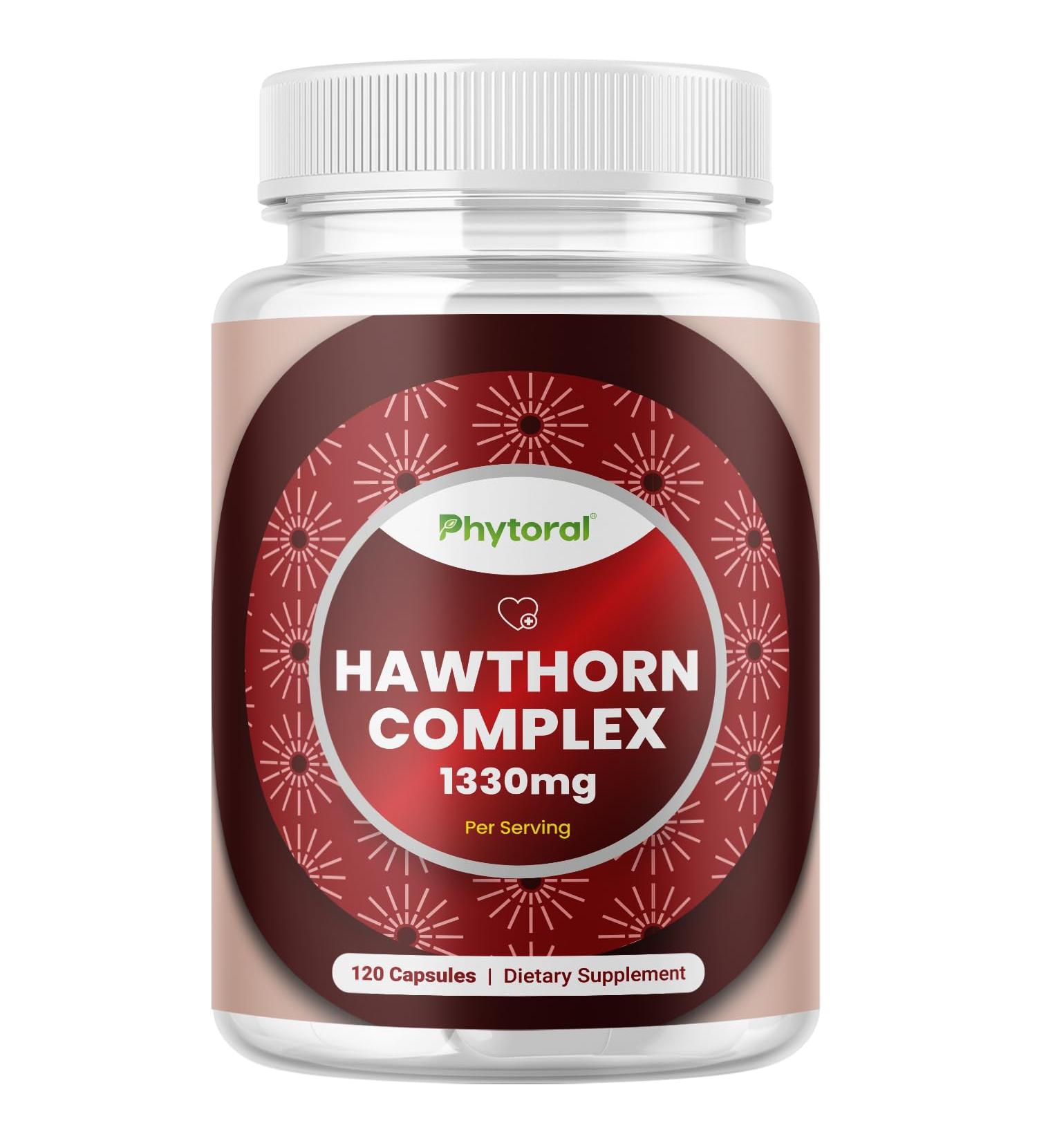 Extra Strength Hawthorn Berry Capsules - Heart Health Supplement for Men & Women - Potent 4:1 Extract - Non-GMO Herbal Vitamins - 120 Count - Buy Online on GoSupps.com