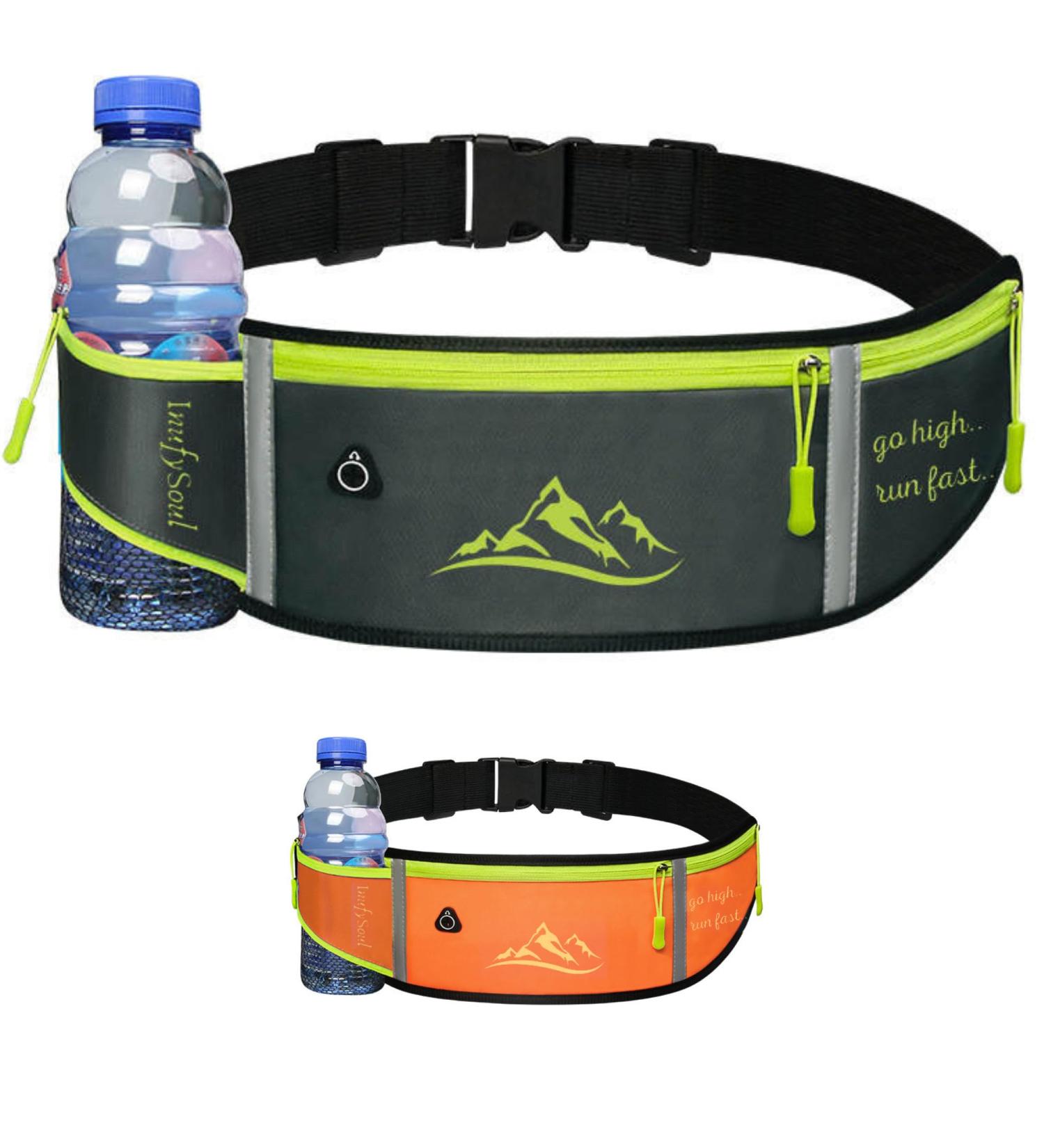INUFYSOUL Plassers for Chore - Men's Running Bag with Hip Pocket & Sports Belt for Jogging Hiking & Fitness - Compatible with All Smartphones (Gray) - Buy Online on GoSupps.com