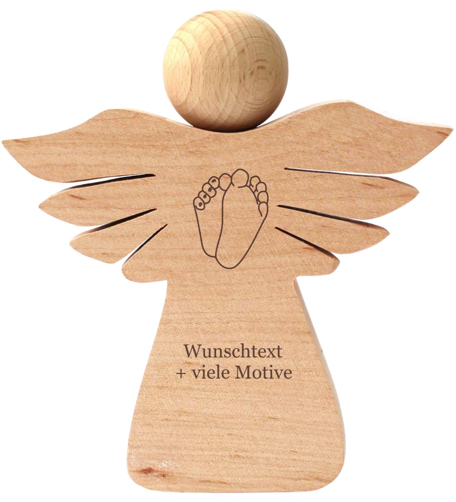 Personalized Birth Angel Gift | Engraved Wood Keepsake | Custom Name Date & Motif for Boys & Girls - Buy Online on GoSupps.com