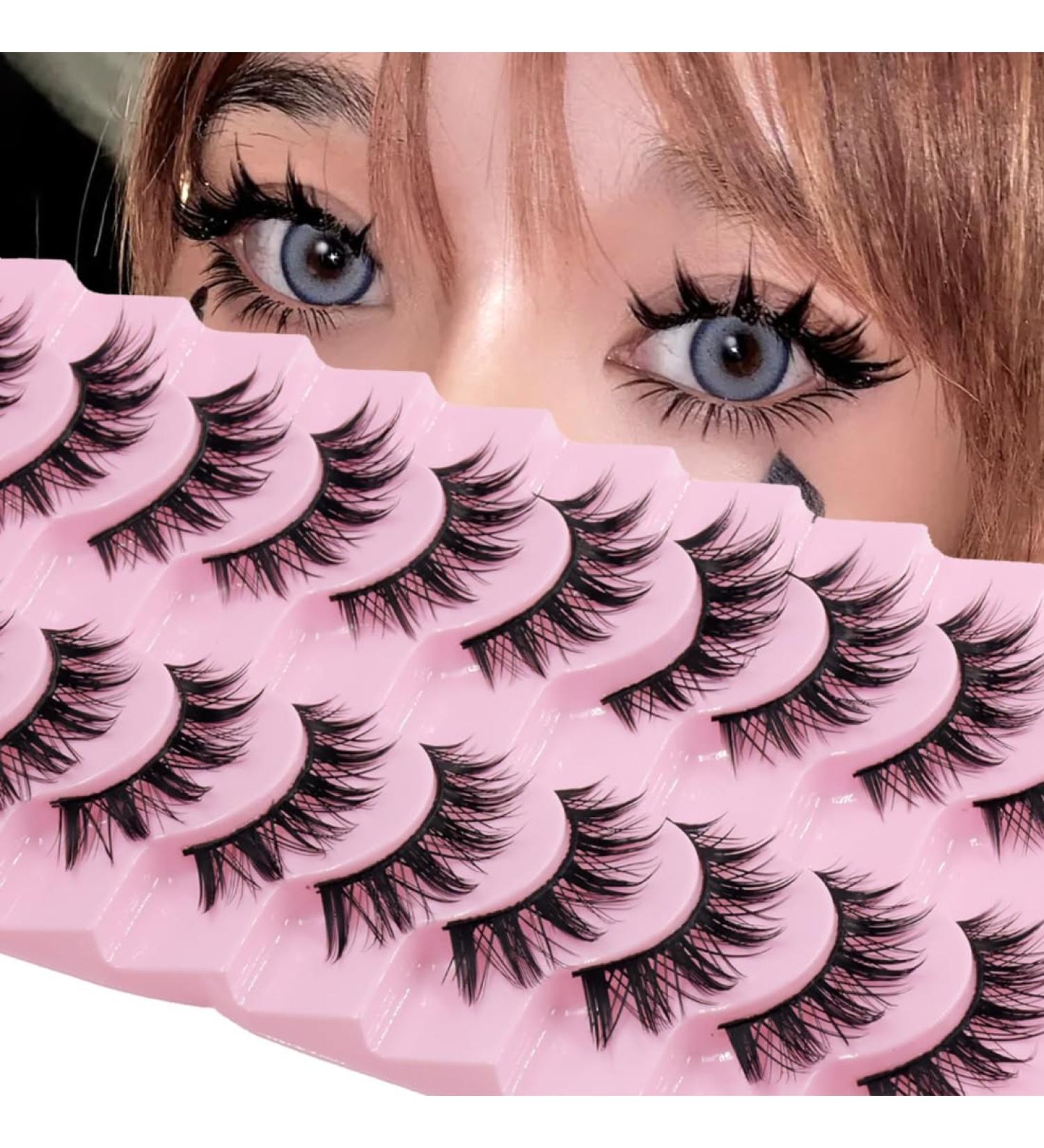 Shop AUGENL 10 Pairs Cute Japanese Style False Eyelashes - Thick Eye Lash Extensions for Cosplay & Anime Makeup - Reusable Manga Eye Makeup Tools (H03 - Buy Online on GoSupps.com