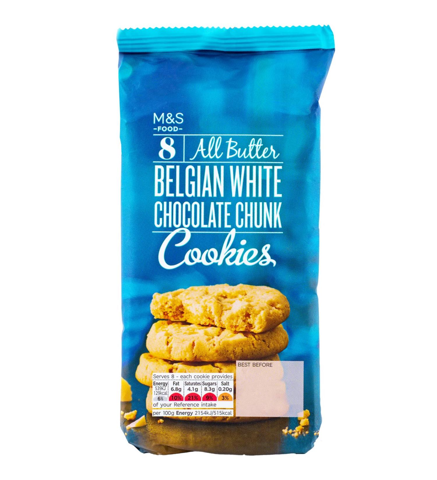 Marks and Spencer Marks and Spencer M&S Food Vegetarian Belgian White Chocolate All Butter | 2 x 10 Pieces | 2 x 225 g