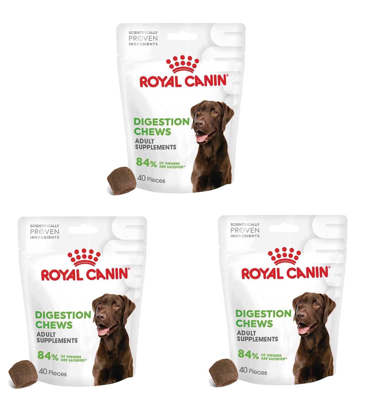 ROYAL CANIN Digestion Chews Adult Supplements | Pack of 3 | 3 x 160 g | Supplementary Feed for Adult Dogs | To Support Normal Digestion and Intestinal Flora - Buy Online on GoSupps.com