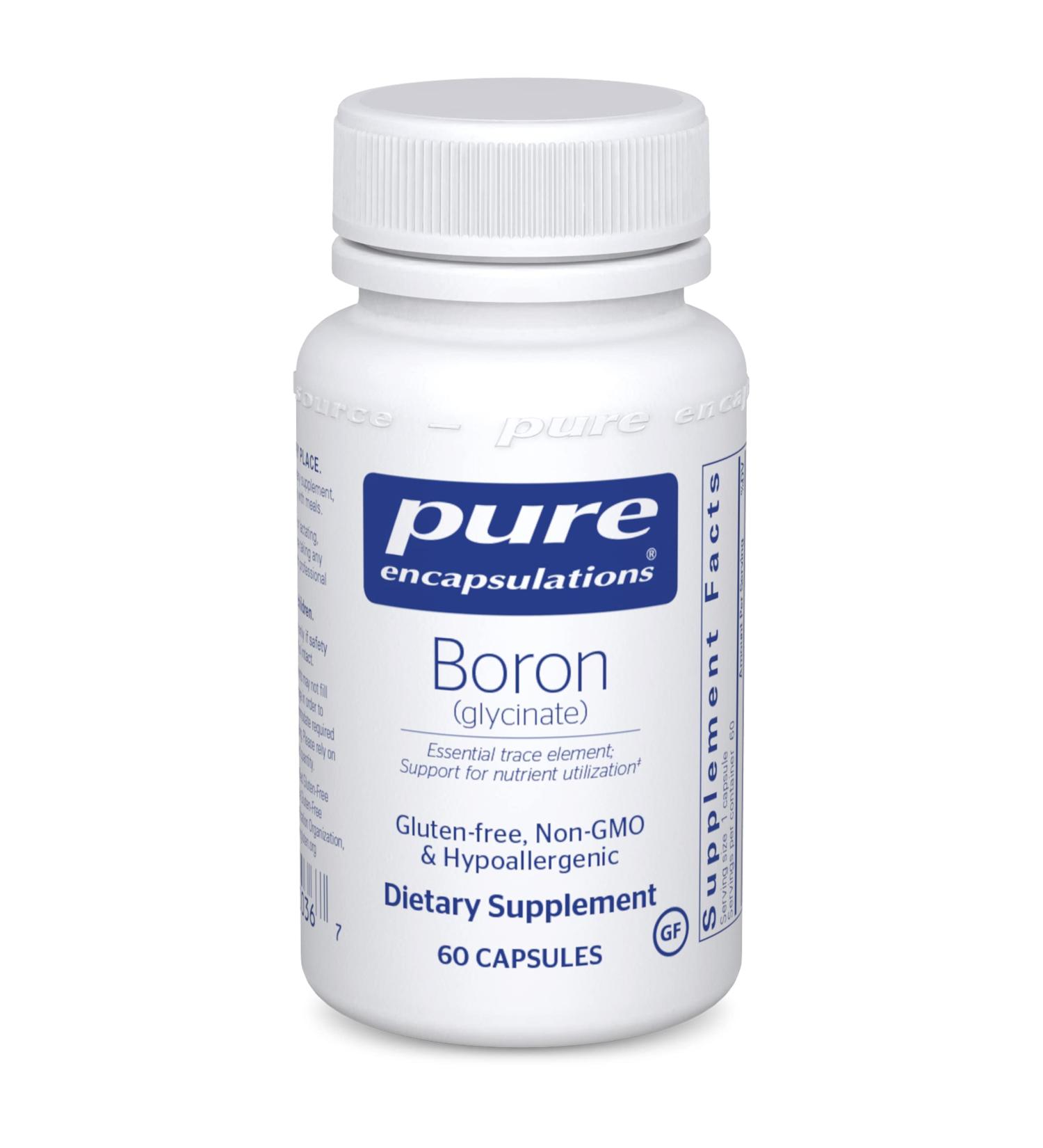 Boron (Glycinate) Supplement | Hormone Balance, Bone Health, Connective Tissue Support | 60 Capsules - Buy Online on GoSupps.com