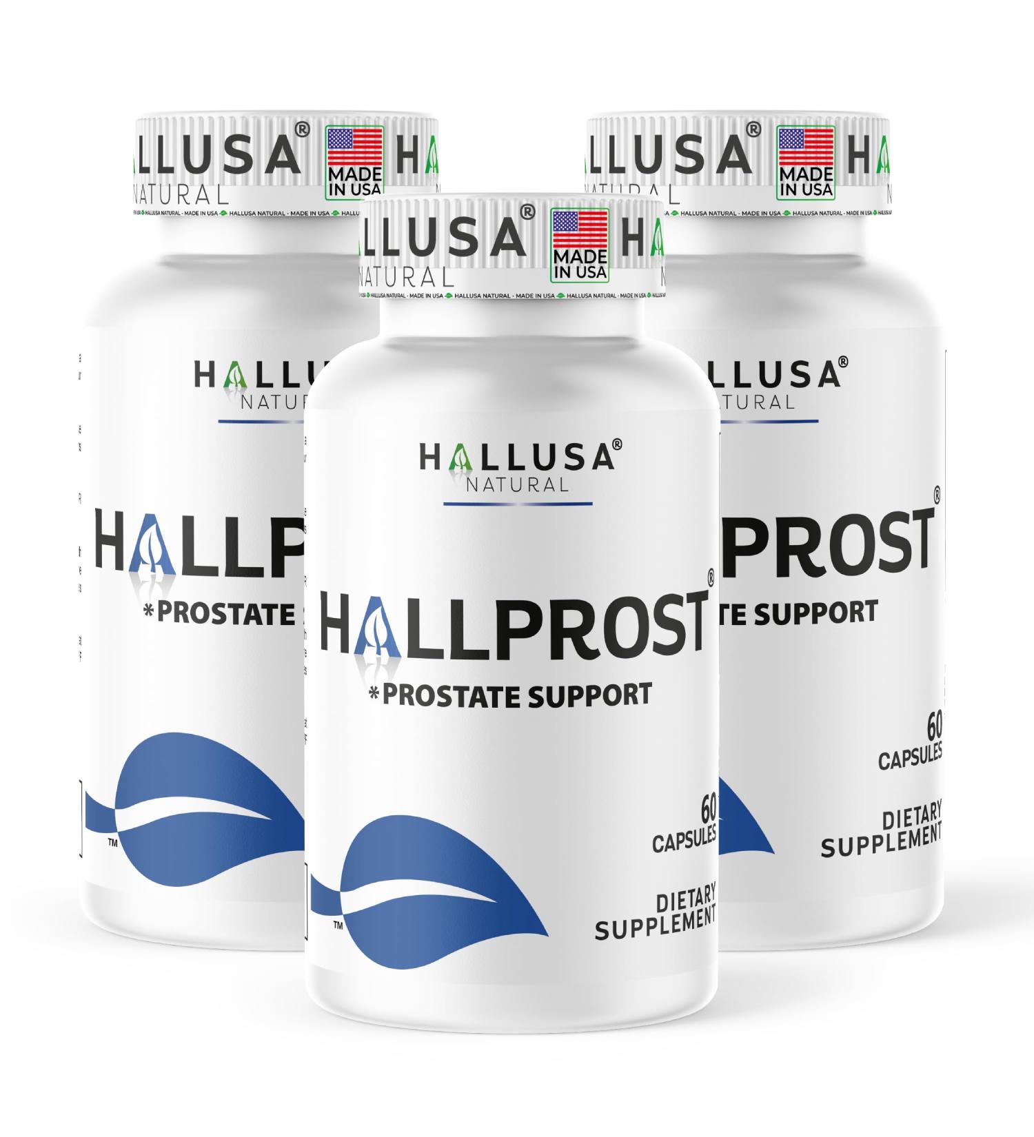 Hallusa Natural Hallprost - Prostate Health Supplement | Urinary Tract & Bladder Support Reduce Frequent Urination | Saw Palmetto Pygeum Pumpkin Seed Zinc Vitamin E | 180 Capsules - Buy Online on GoSupps.com