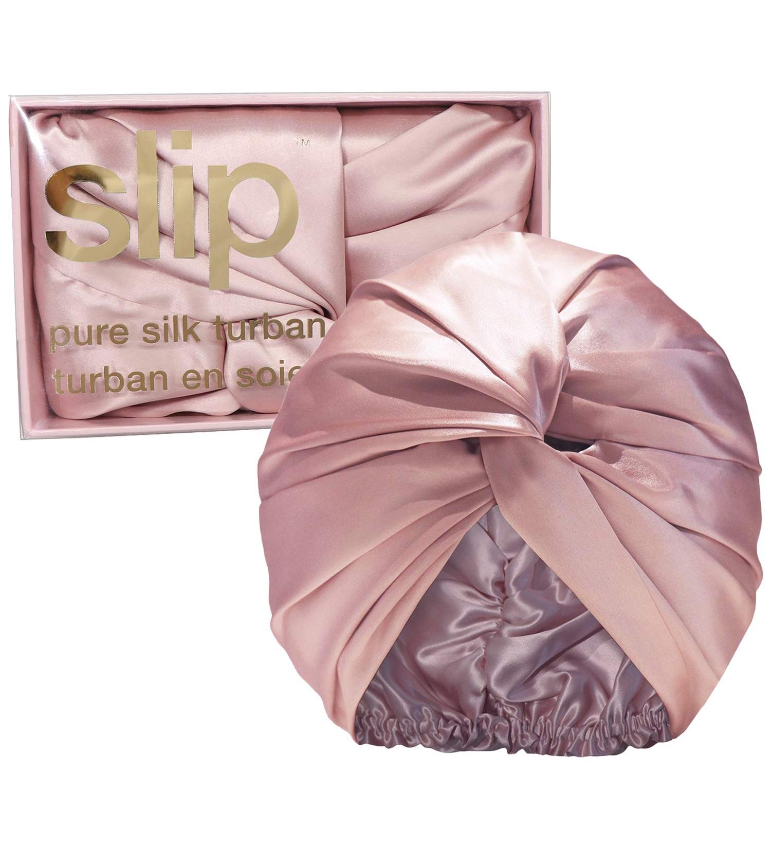 Silk Turban in Pink for Curly & Thick Hair - 22 Momme Double-Lined Mulberry Silk - Hair-Friendly & Lightweight Head Wrap - One Size Fits All - Buy Online on GoSupps.com