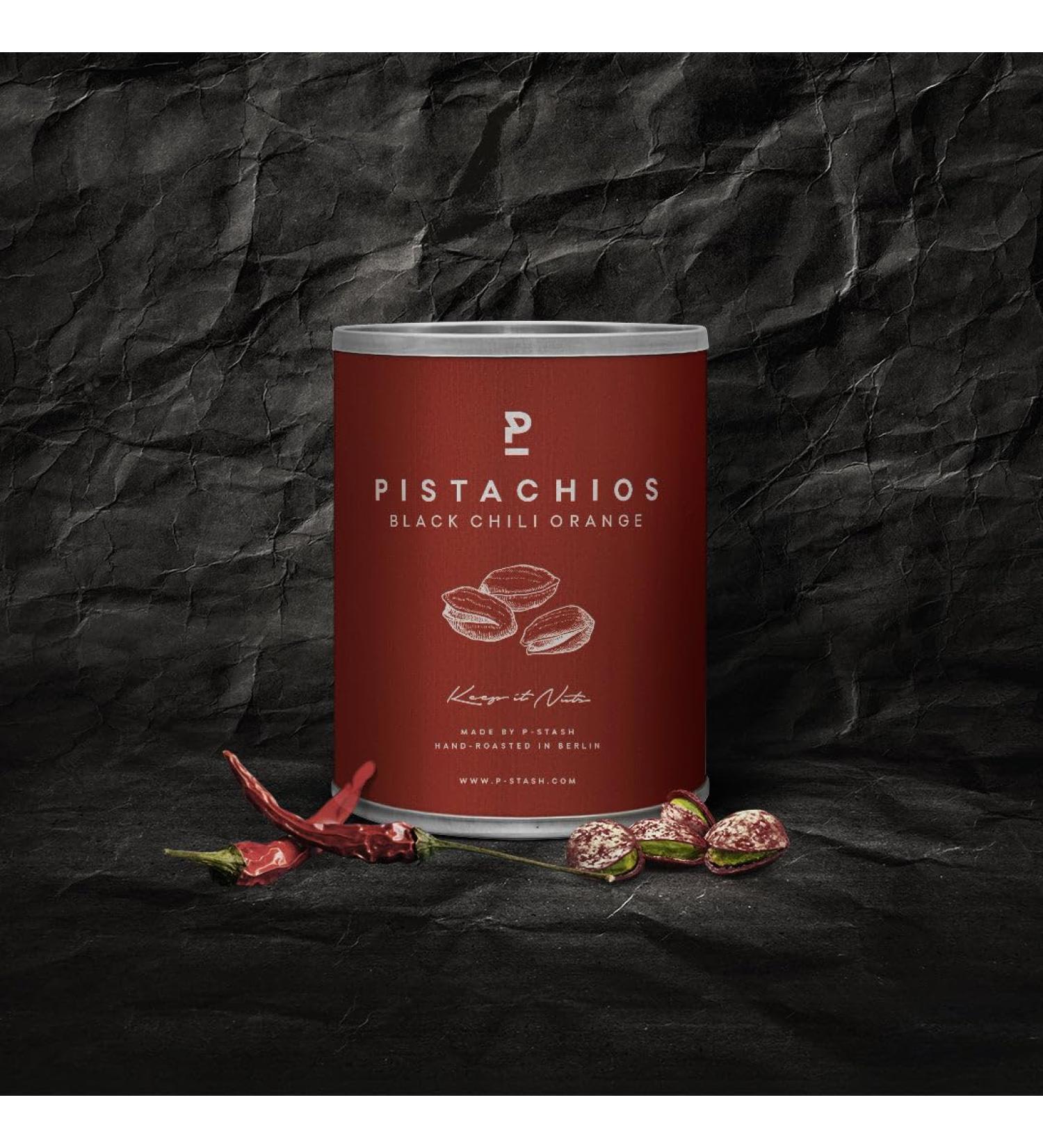Buy P-Stash Pistachios Chili Orange 4x50g - Vegan Roasted & Salted Nuts No Artificial Additives - Premium Healthy Snack - Buy Online on GoSupps.com