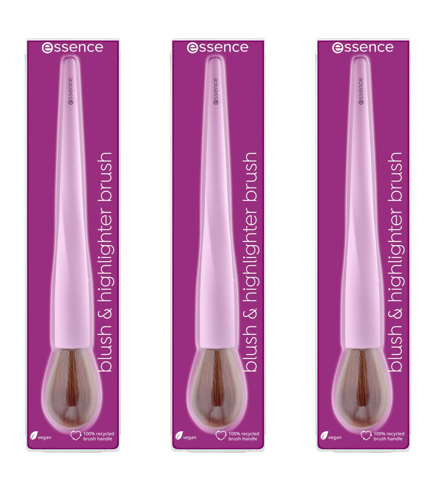 Essence Blush & Highlighter Brush No. 01 - Multi-Colored Nanoparticle-Free 3 Pack | It's Glow Time - Buy Online on GoSupps.com