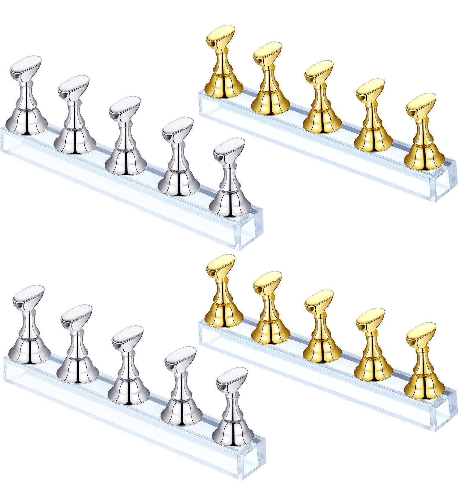 Chess Nail Display Stand - 4 Sets Acrylic Magnetic Holder for False Nails | Fingernail DIY Practice Stand - Buy Online on GoSupps.com