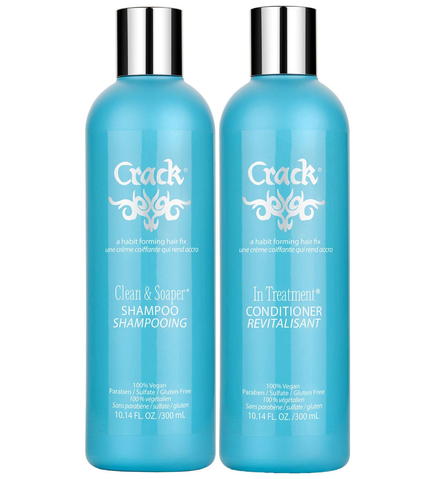 CRACK HAIR FIX Clean & Soaper Shampoo and In-Treatment Conditioner Set - 10 oz - Buy Online on GoSupps.com
