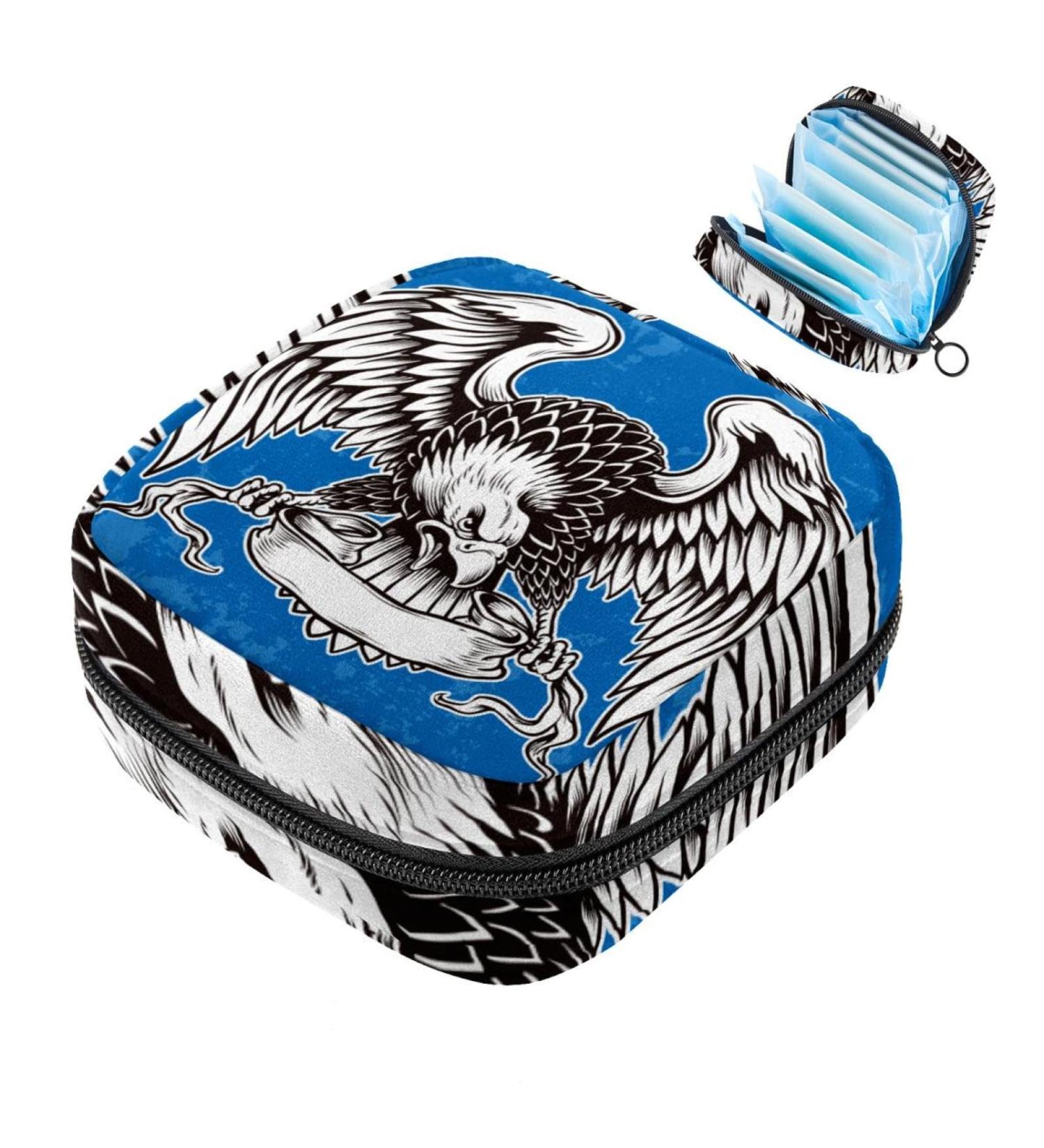 Cool Eagle Blue Storage Bags for Women's Bandages & Menstrual Products - Portable Organizer for School & Office - Buy Online on GoSupps.com