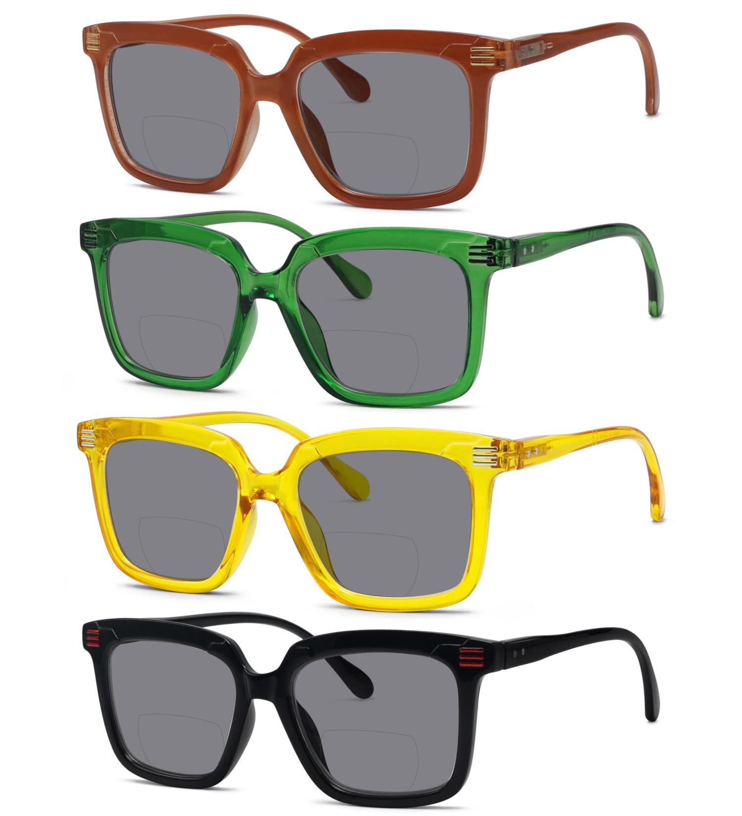 Eyekepper 4 Pack Bifocal Reading Glasses - Oversized Progressive Sunglasses for Women +2.00 | Stylish & Comfortable Eyewear for All Ages - Buy Online on GoSupps.com